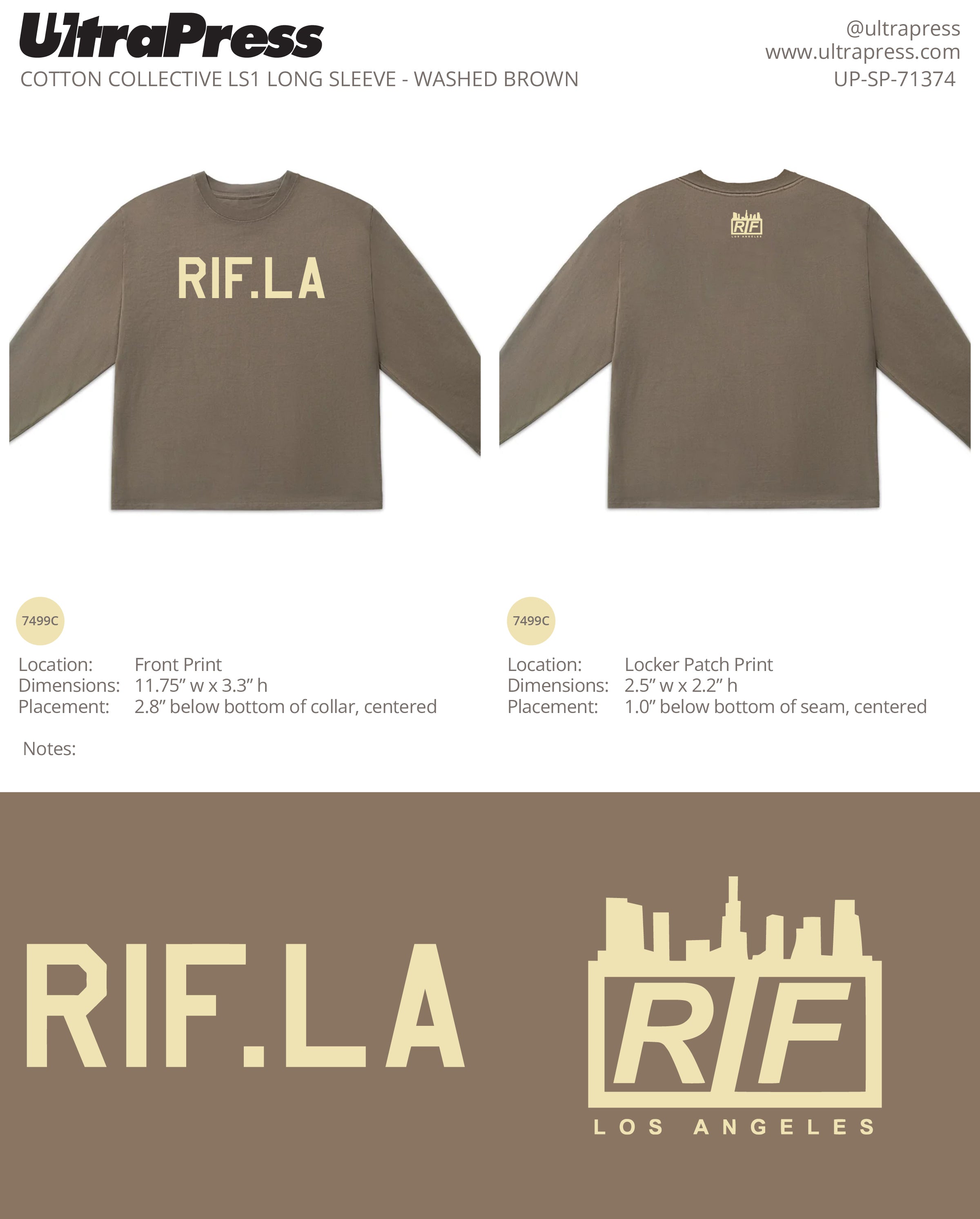 UP-SP-71374 RIF.LA Crewneck Sweatshirt 145 Min Qty (Bulk - PRINT ONLY)