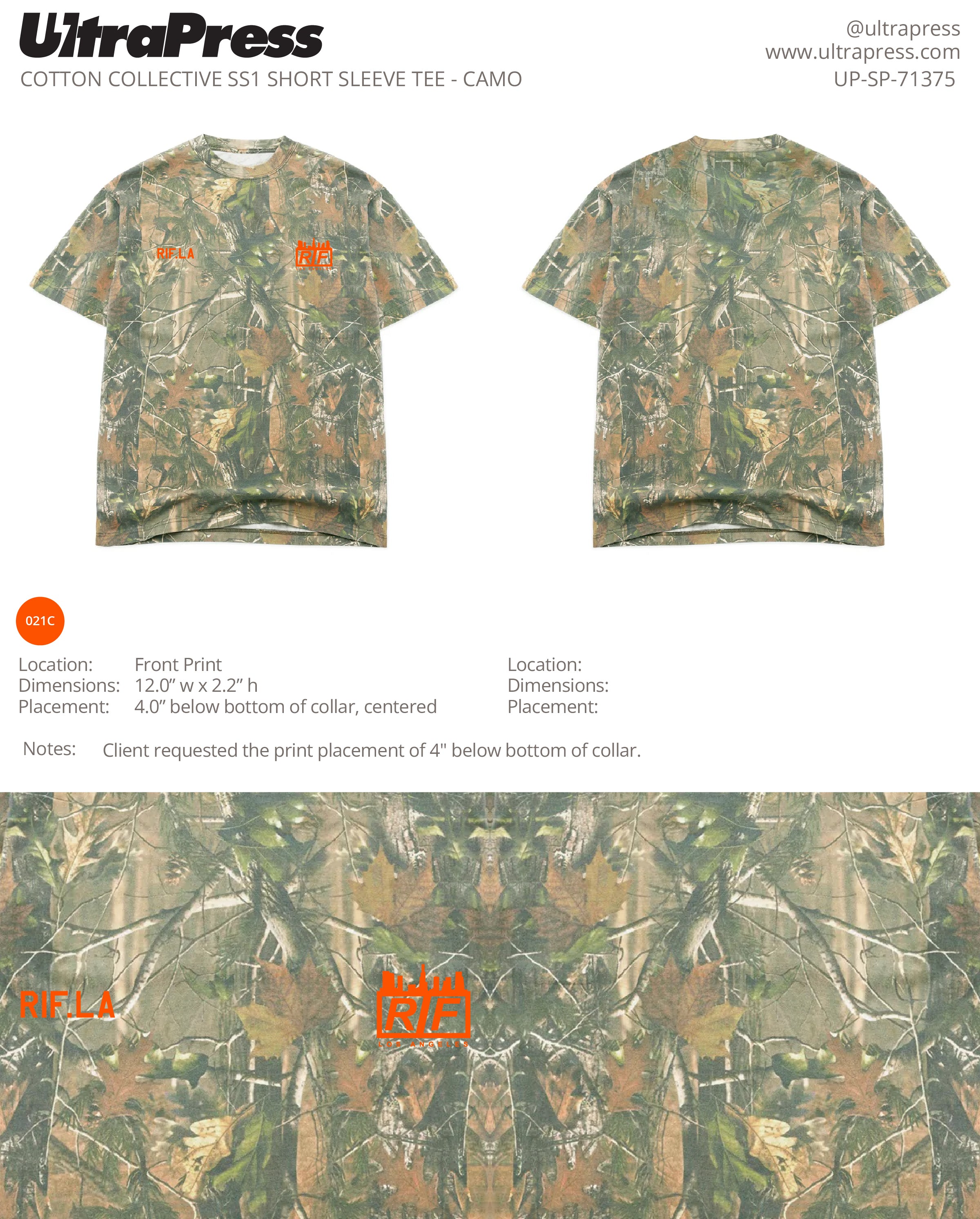 UP-SP-71375 RIF.LA Camo 72 Min Qty (Bulk - PRINT ONLY)