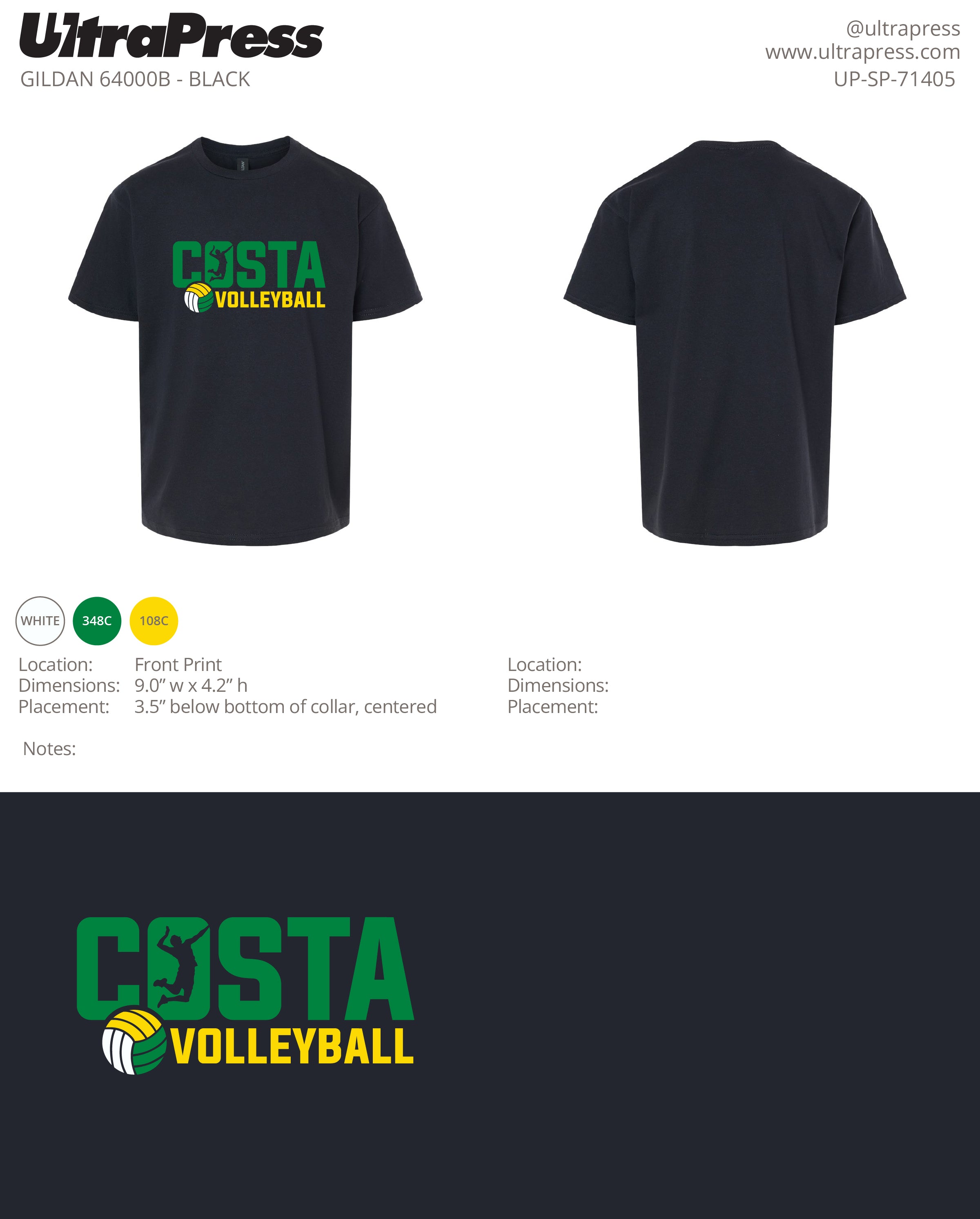 UP-SP-71405 Costa Volleyball (YOUTH) - Monika Odeegan 24 Min Qty (Bulk)