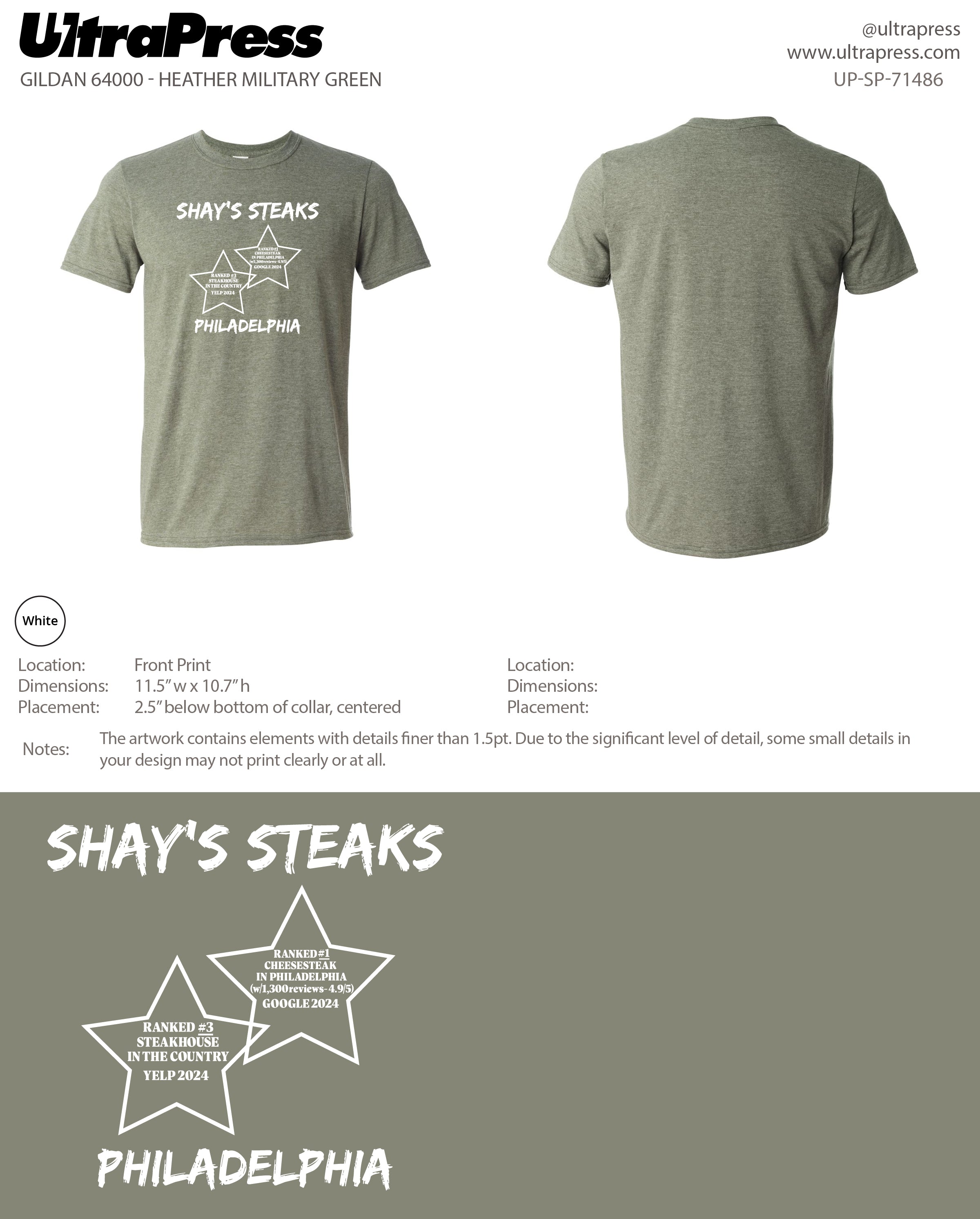 UP-SP-71486 Shay's Steaks Philadelphia- Scott Diclaudio 100 Pieces Package (Bulk)