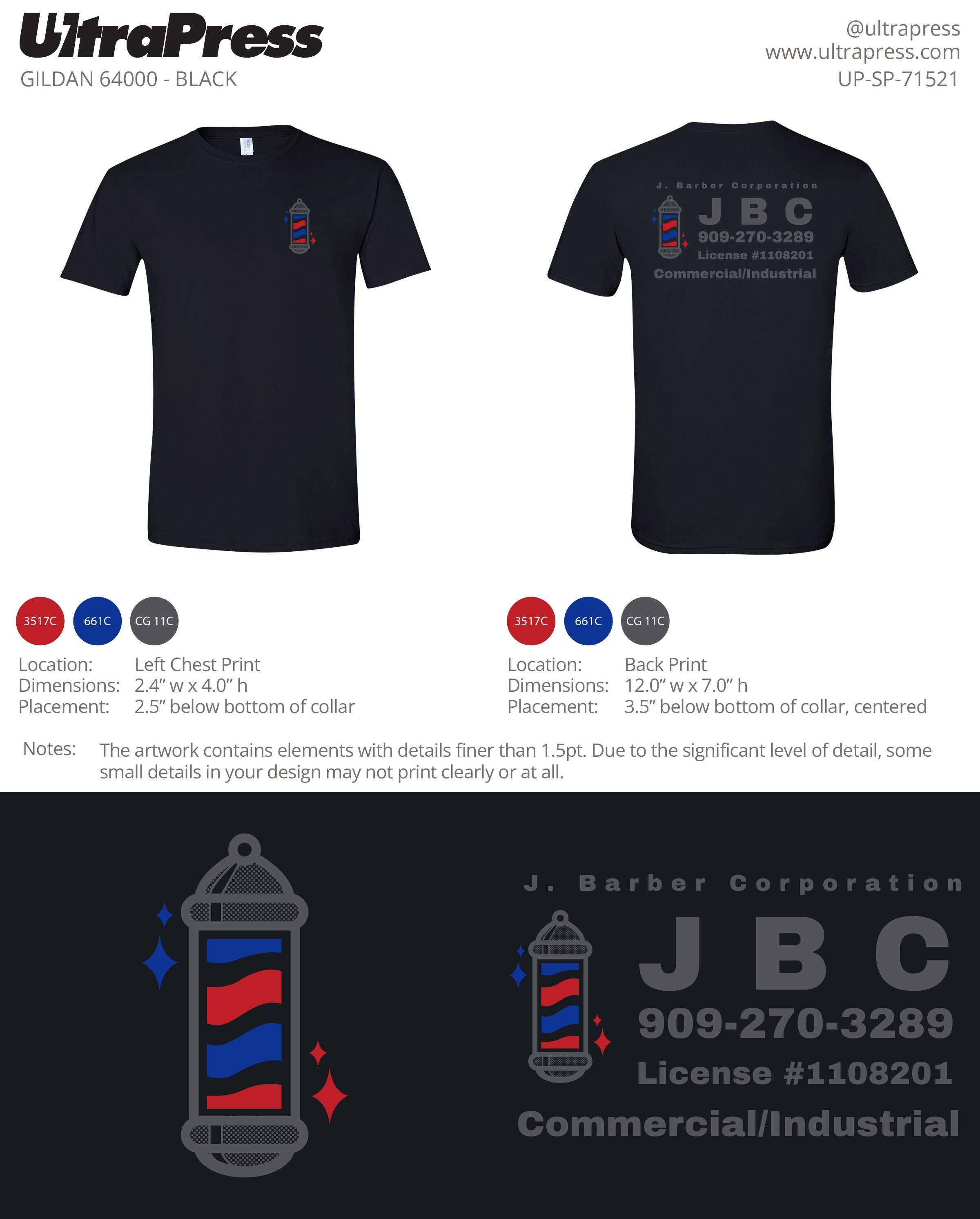 UP-SP-71521 J. Barber Corporation - Jeff Barber 100 Pieces Package (Bulk)