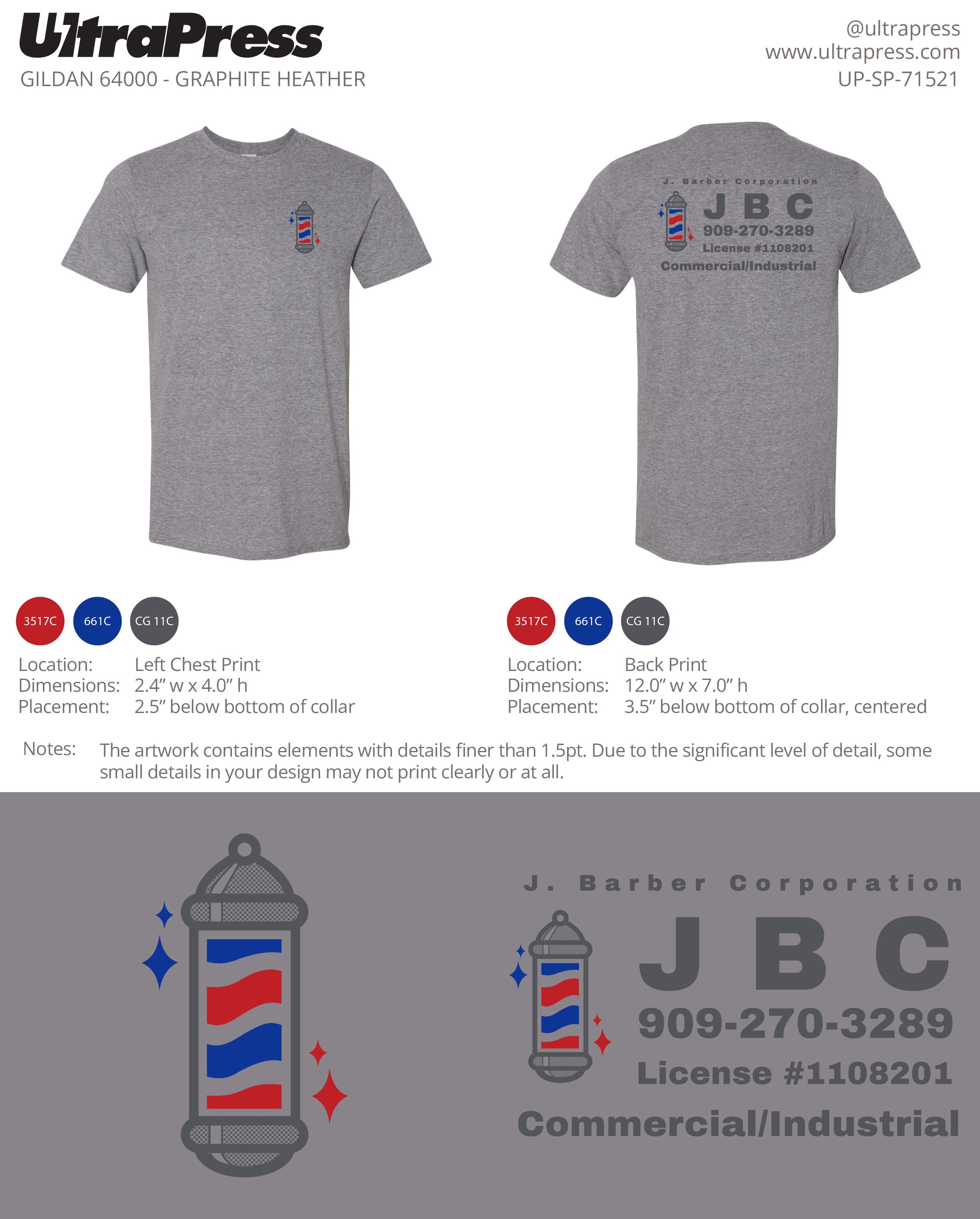 UP-SP-71521 J. Barber Corporation - Jeff Barber 100 Pieces Package (Bulk)