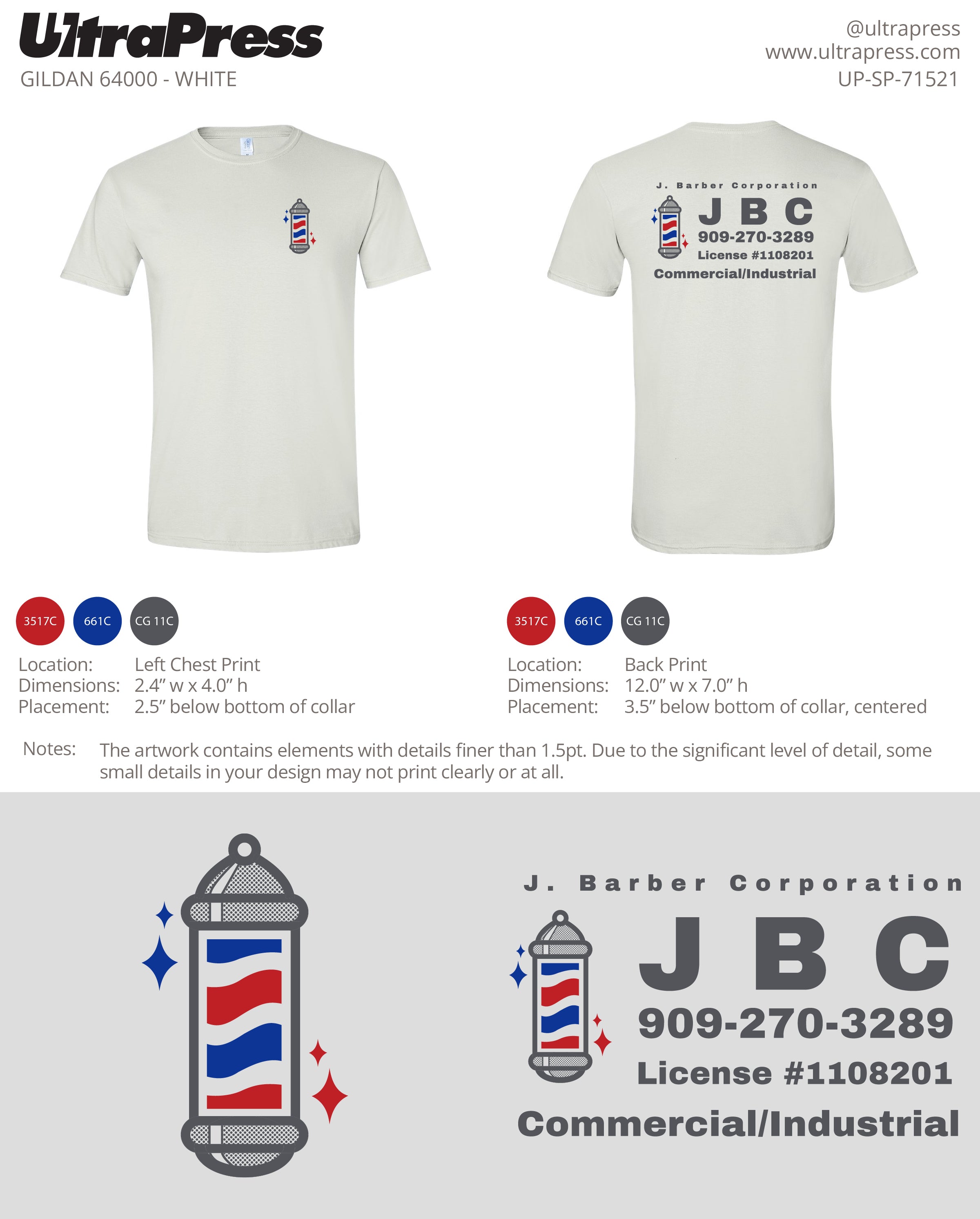 UP-SP-71521 J. Barber Corporation - Jeff Barber 100 Pieces Package (Bulk)