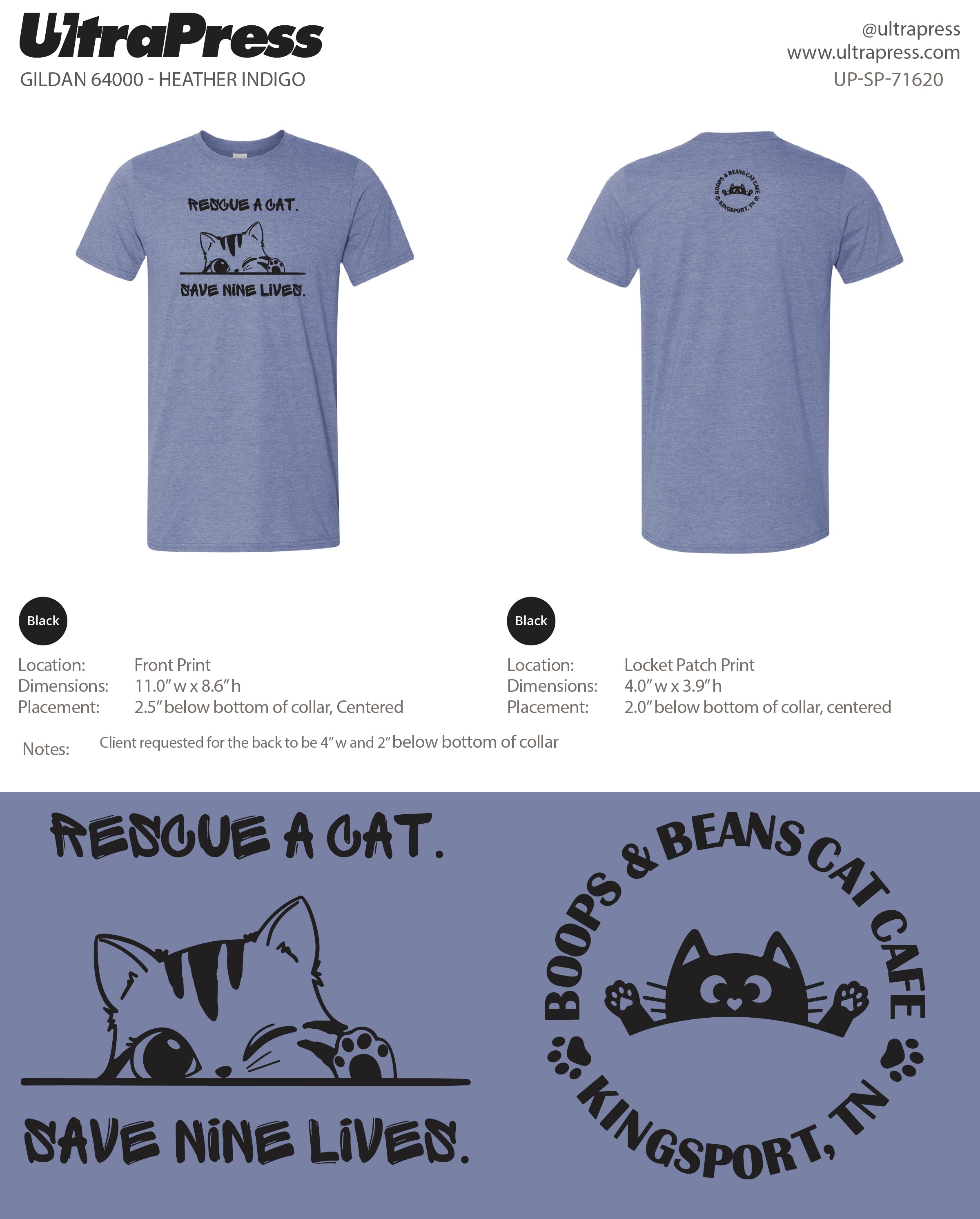 UP-SP-71620 Boops & Beans Cat Cafe - April Carder 100 Pieces Package (Bulk)