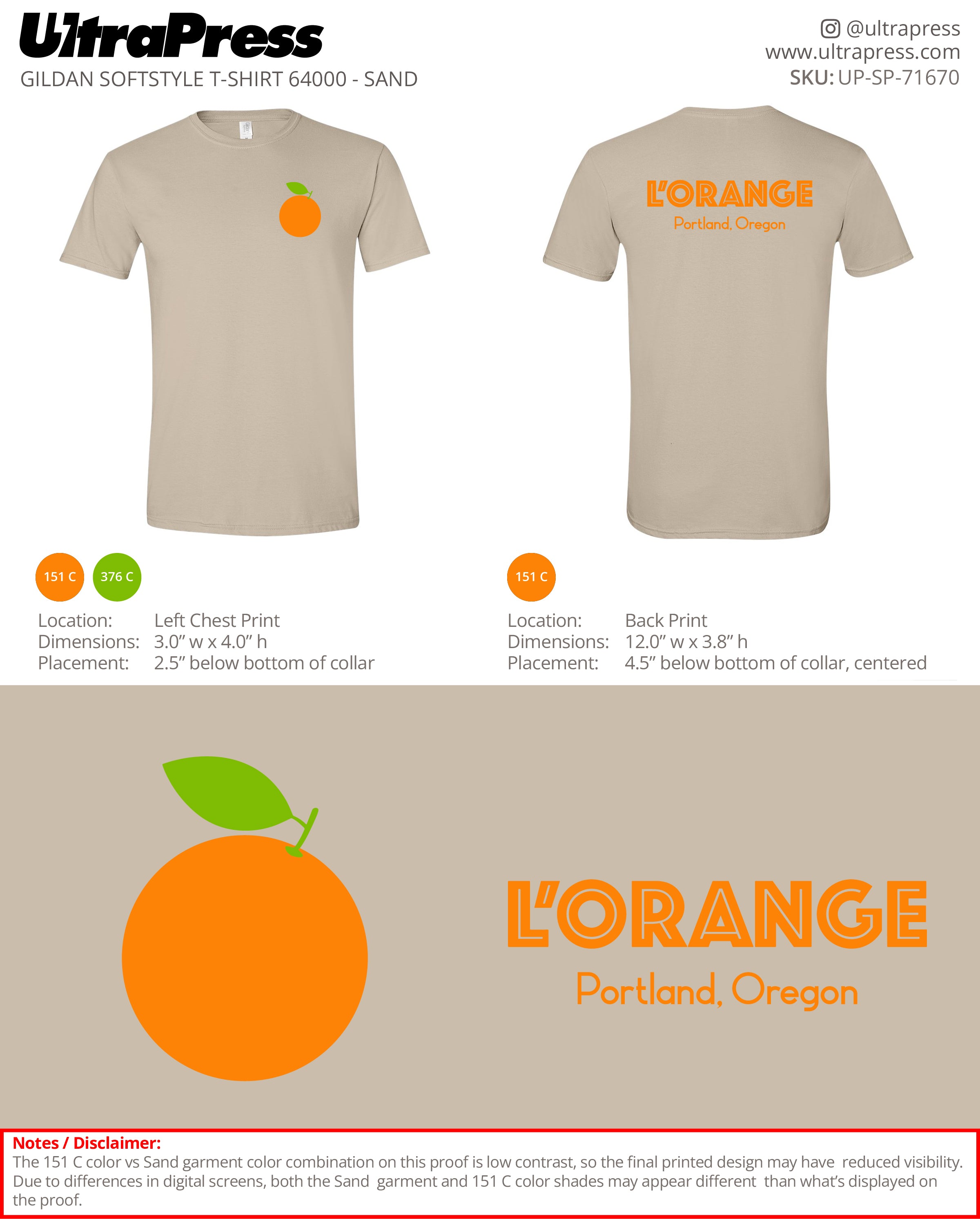 UP-SP-71670 L'Orange - Jeffery Vejr 100 Pieces Package (Bulk)