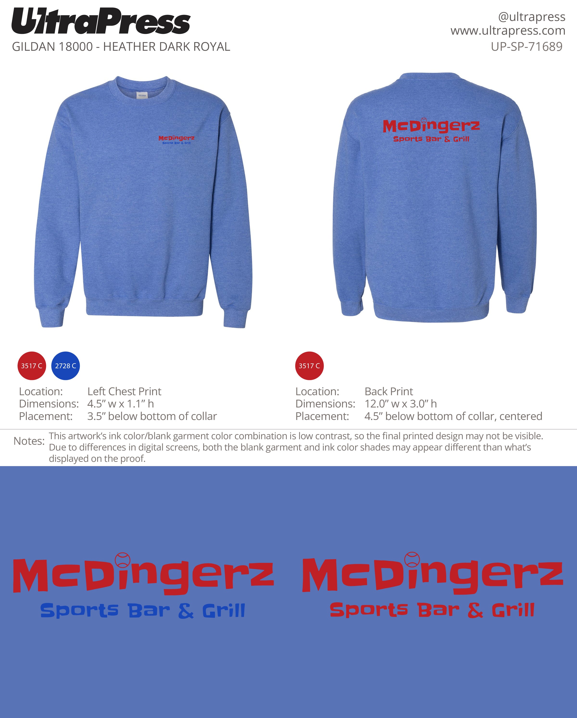 UP-SP-71689 Mcdingerz - James McKenney 50 Pieces Package (Bulk - Crewnecks)