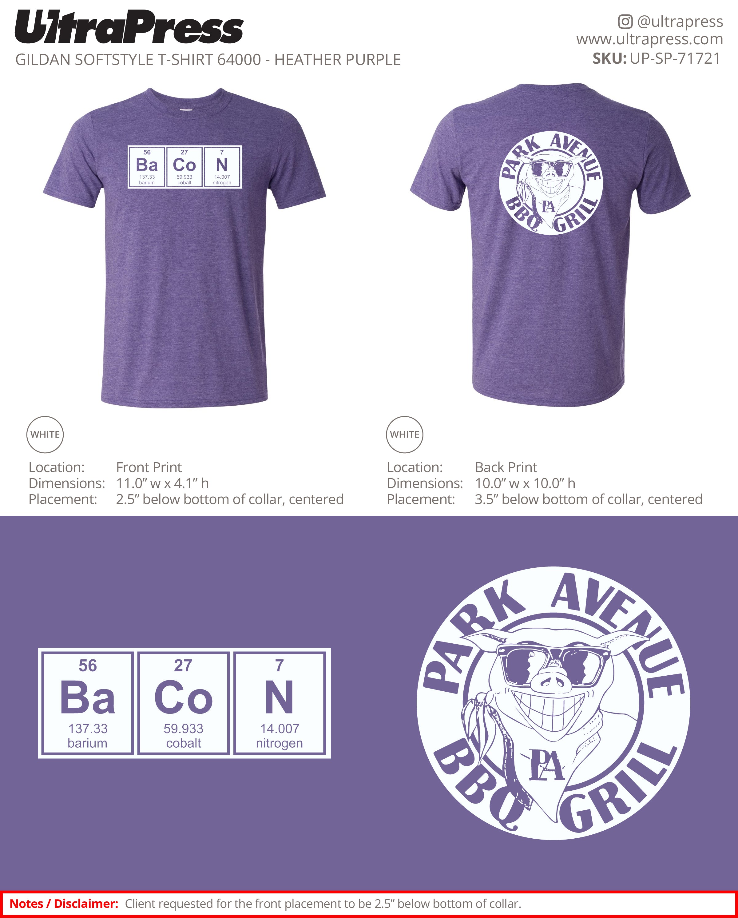 UP-SP-71721 Park Avenue BBQ Grill Shirts - Dean Lavallee 100 Min Qty (Bulk)