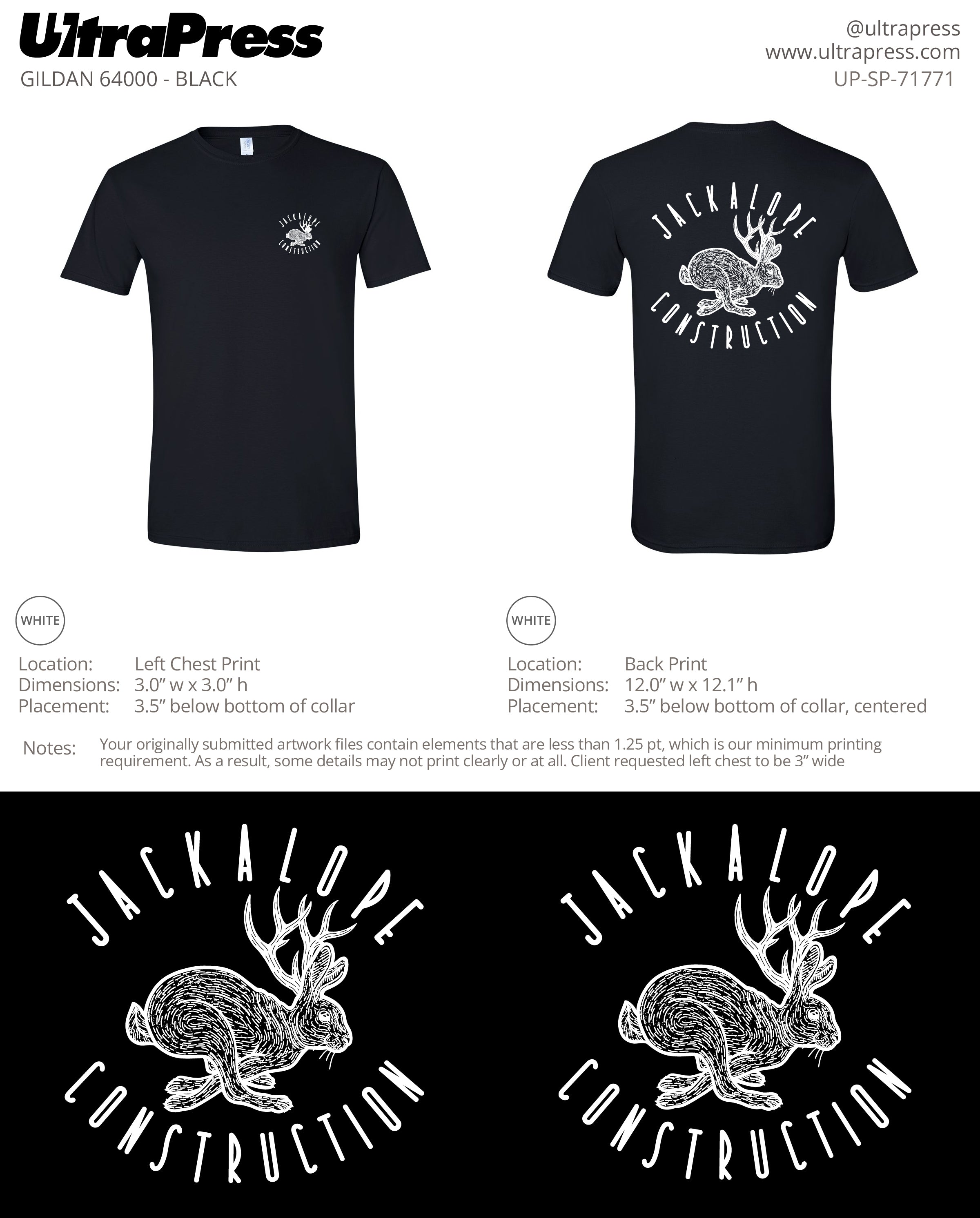 UP-SP-71771 Jackalope Construction - Aaron Kloer 100 Pieces Package (Bulk)