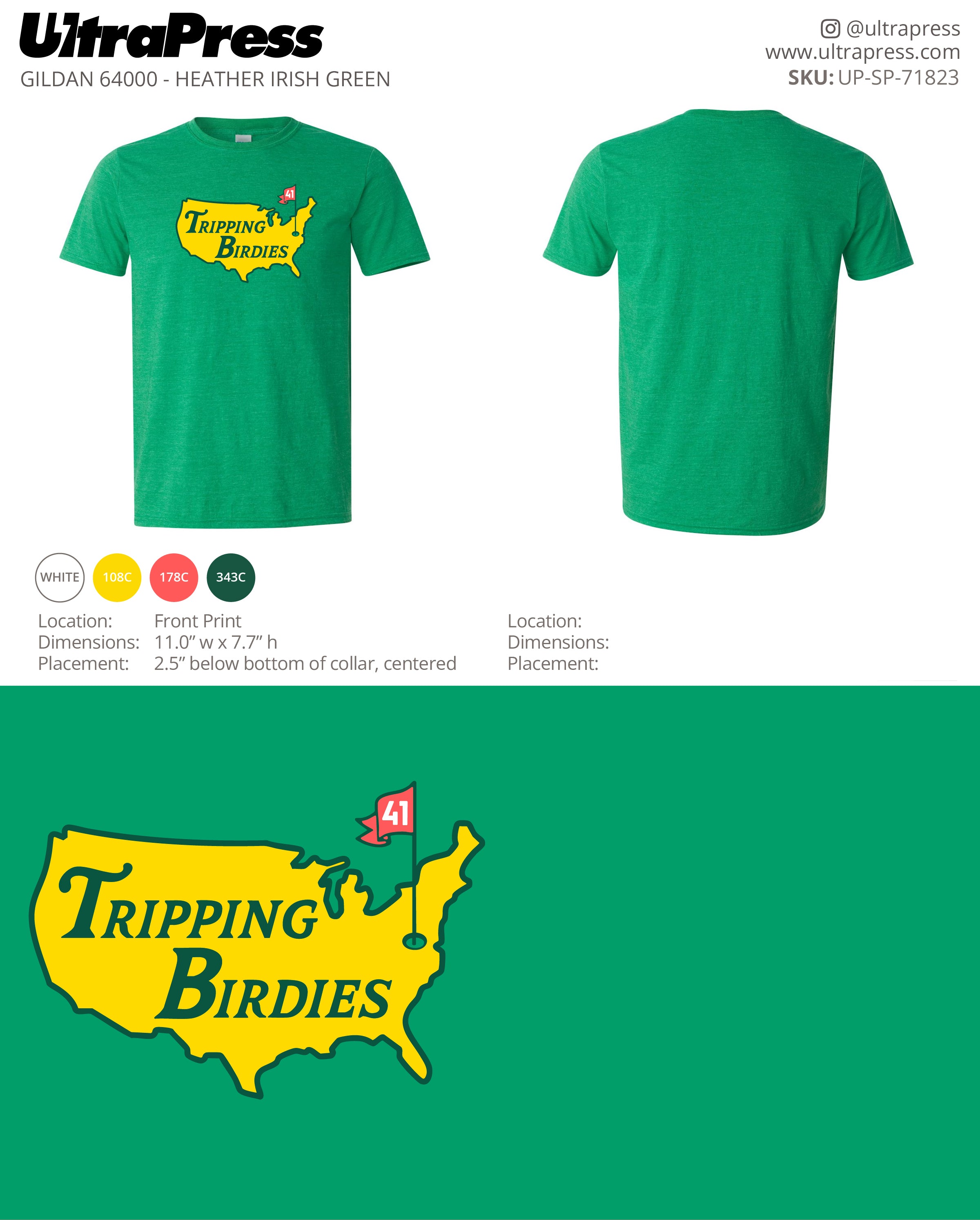 UP-SP-71823 Tripping Birdies (Green Shirt) - Nathaniel Shoshan 100 Pieces Package (Bulk + FB)