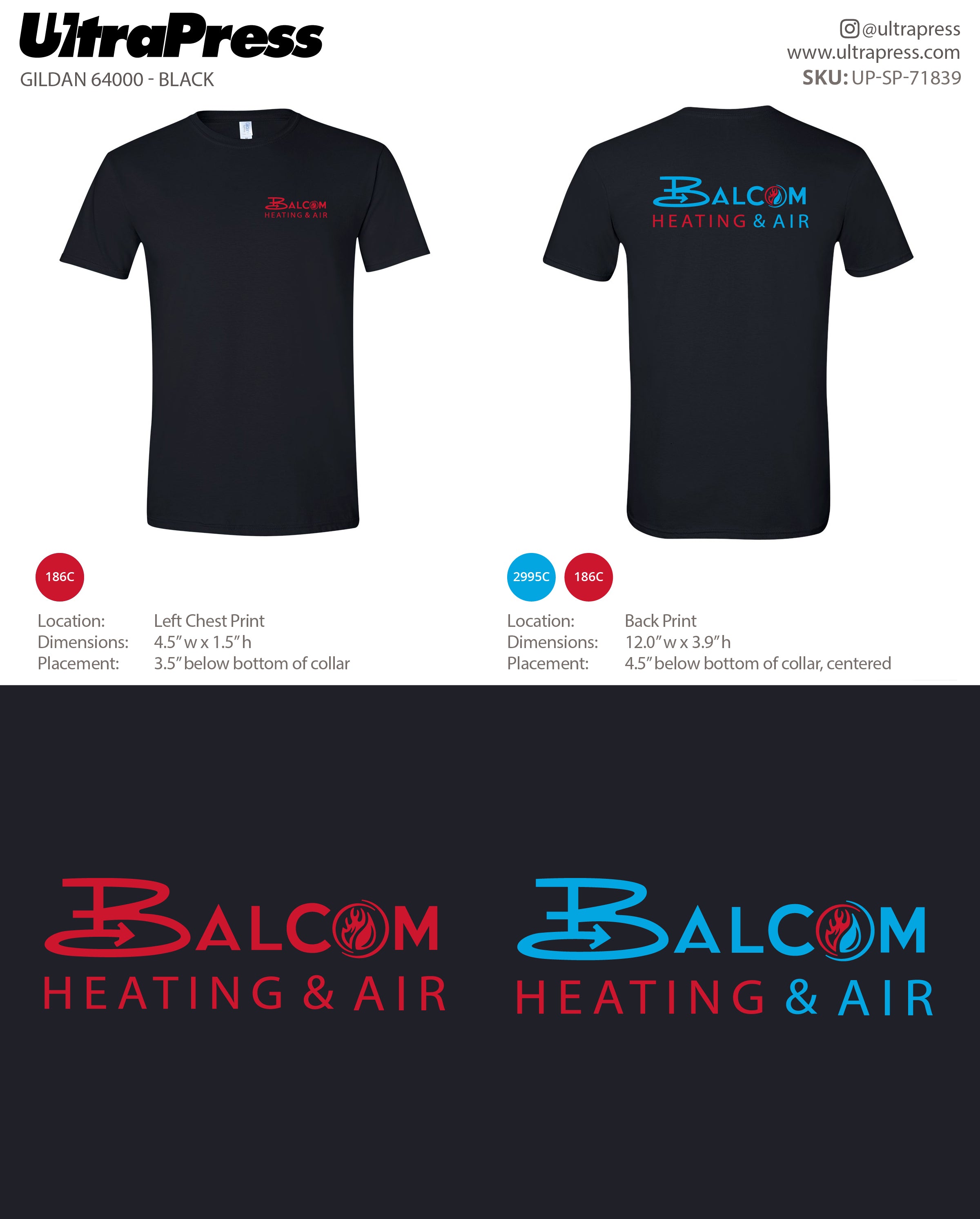 UP-SP-71839 Balcom Heating & Air - Carlos Balbuena 100 Min Qty (Bulk)