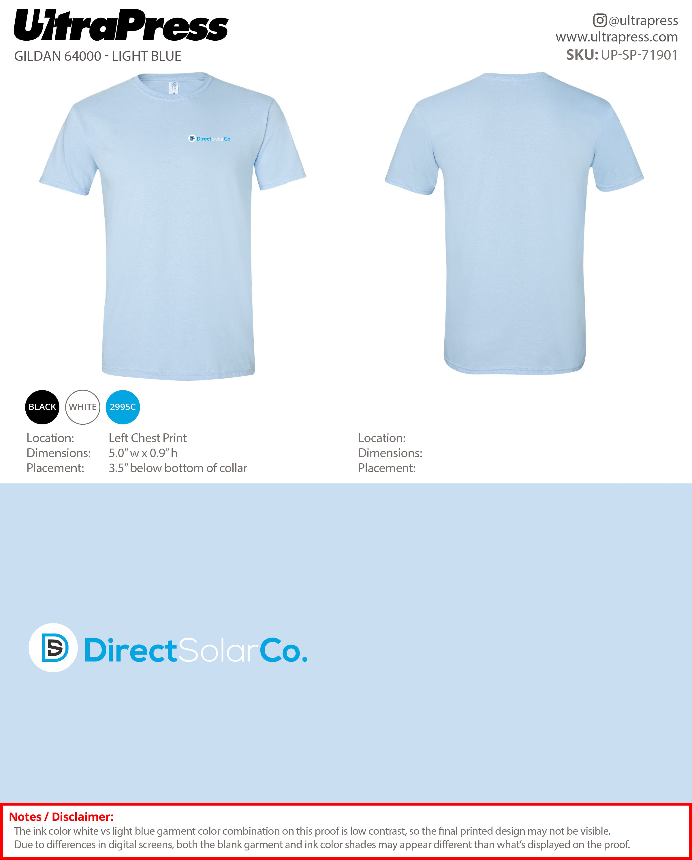 UP-SP-71901 Direct Solar Co. - Isaiah Hoagland 100 Pieces Package (Bulk)