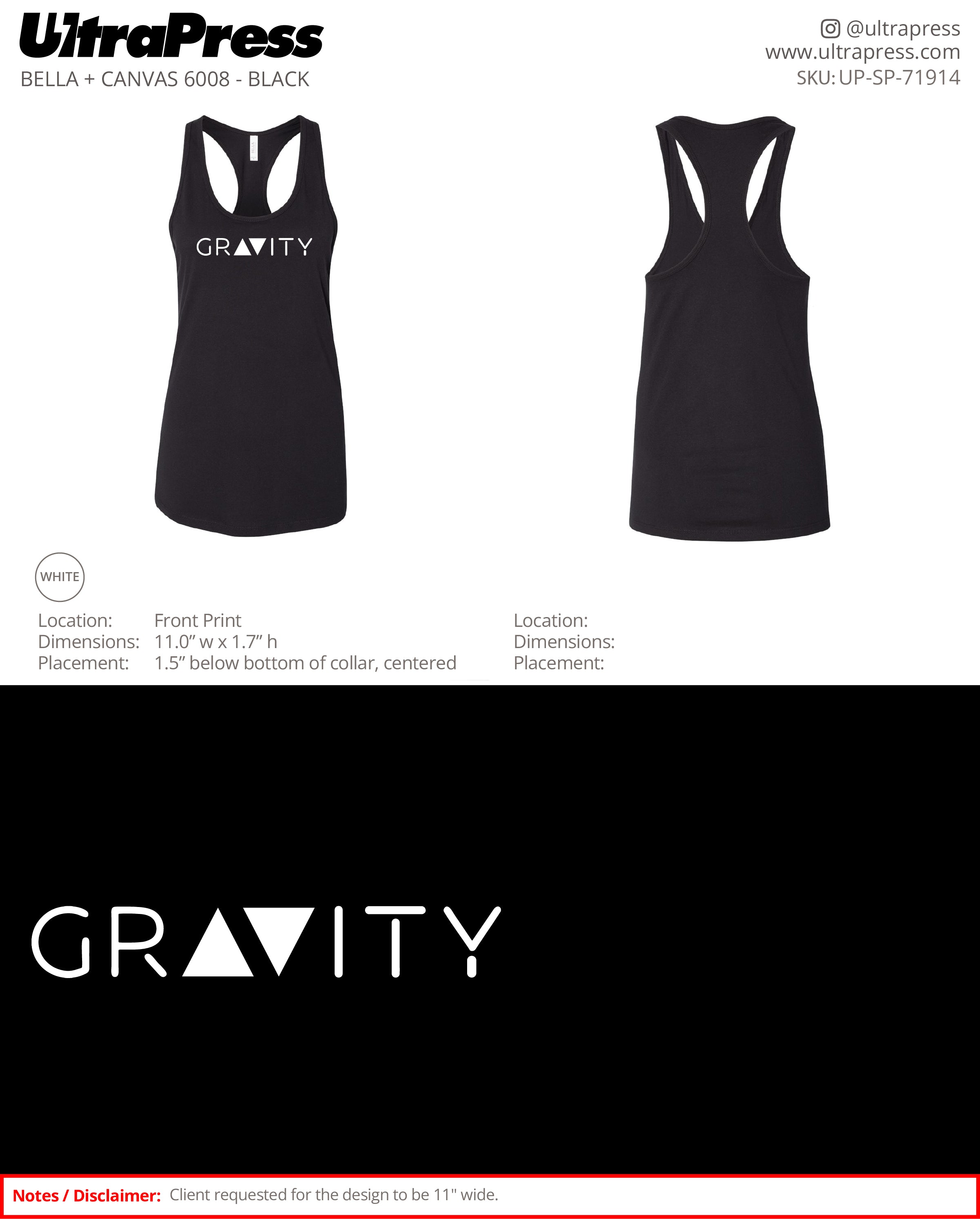 UP-SP-71914 Gravity (Tank) - Joseph Sayegh 48 Min Qty (Bulk)