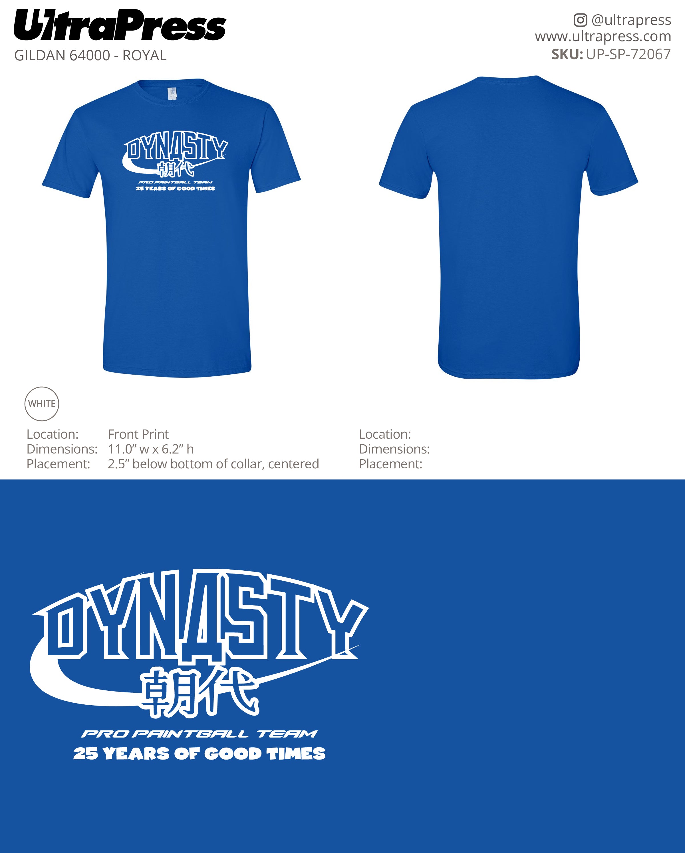 UP-SP-72067 Dynasty Pro Paintball Team - Alex Fraige 100 Min Qty (Bulk)