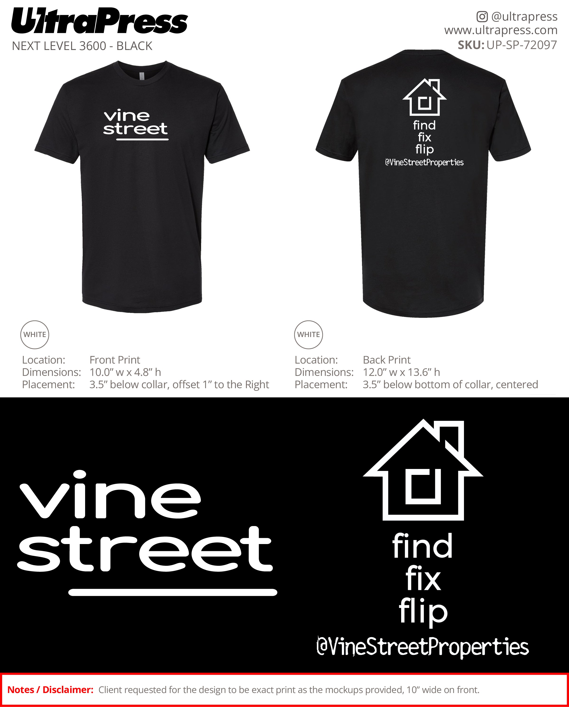 UP-SP-72097 Vine Street - Brett Tvenge - 100 Min Qty Package Deal (Bulk)