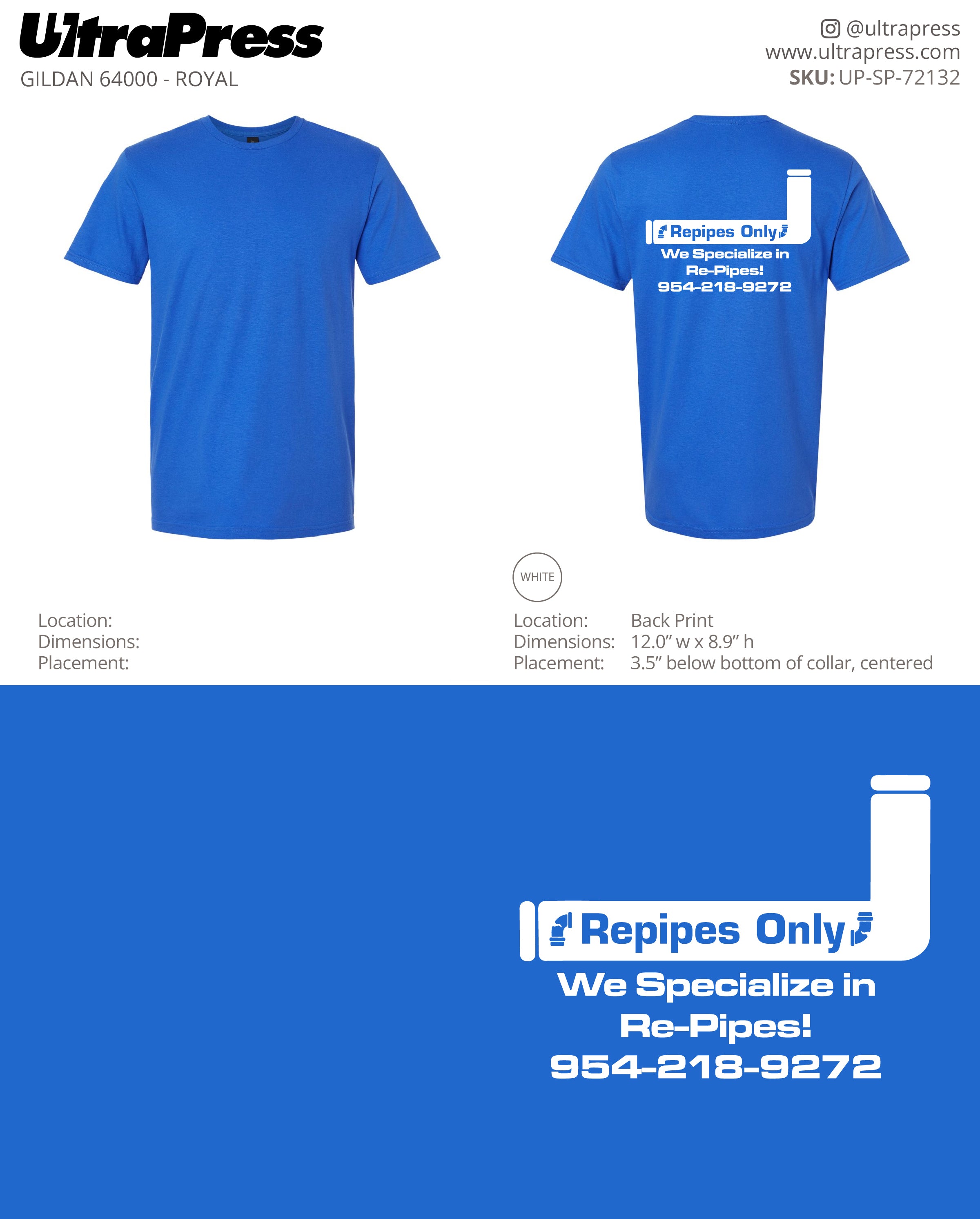 UP-SP-72132 Repipes Only - Ozzie Medina 100 Pieces Package (Bulk)