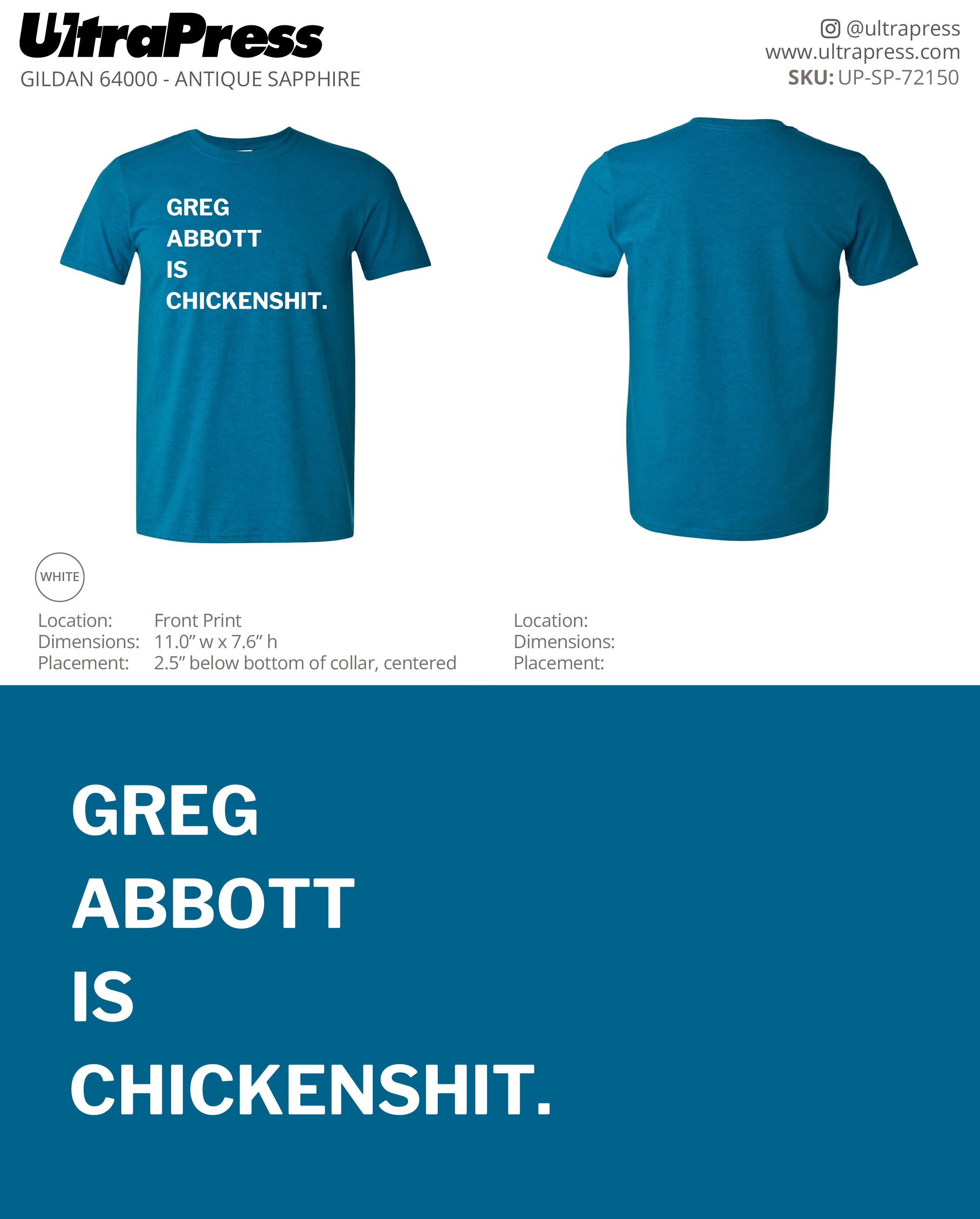 UP-SP-72150 Greg Abbott Shirts - Irene Carter - 100 Min Qty Package Deal (Bulk)
