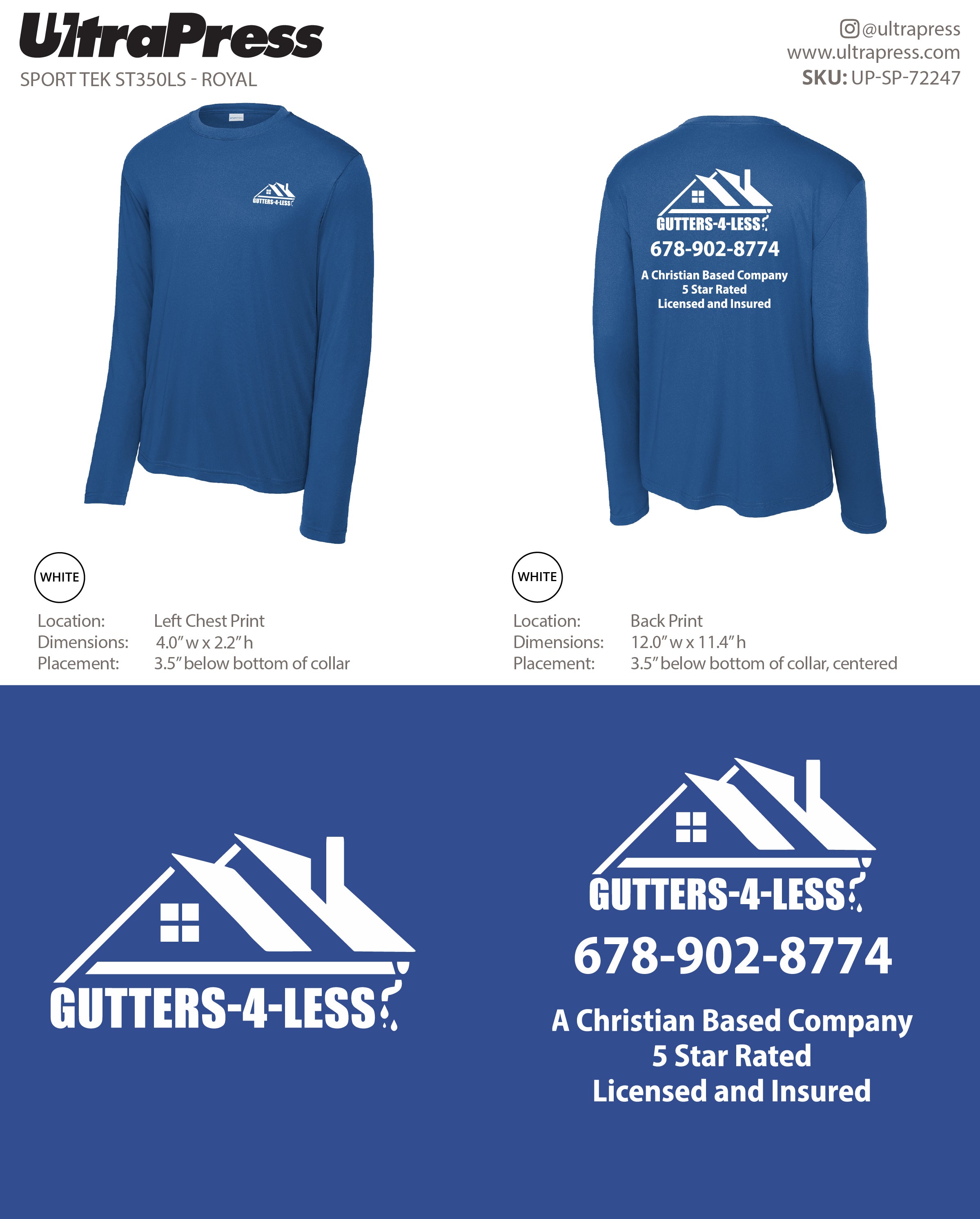 UP-SP-72247 Gutters 4 Less - Steve Harrison 48 Min Qty (Bulk)