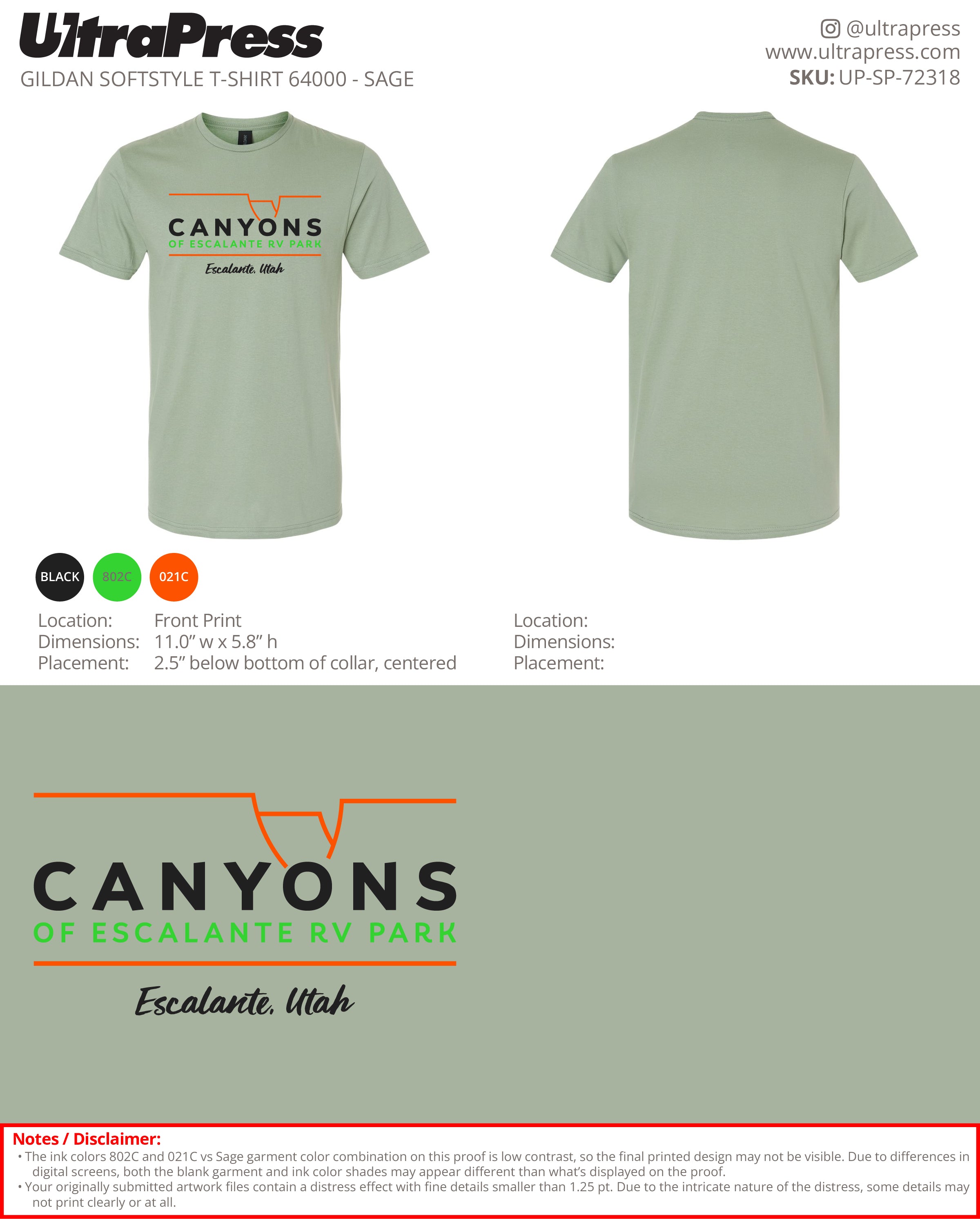 UP-SP-72318 Canyons of Escalante RV Park - Lacy Welch 100 Min Qty (Bulk)