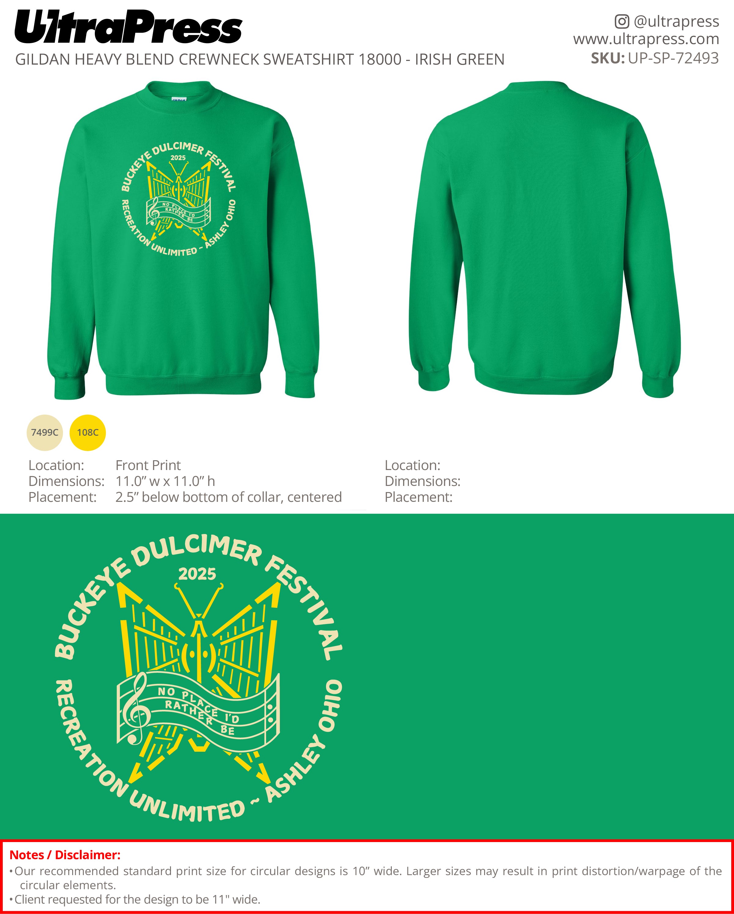 UP-SP-72493 Buckeye Dulcimer Festival 2025 - Chris Steiner 100 Min Qty (Bulk)