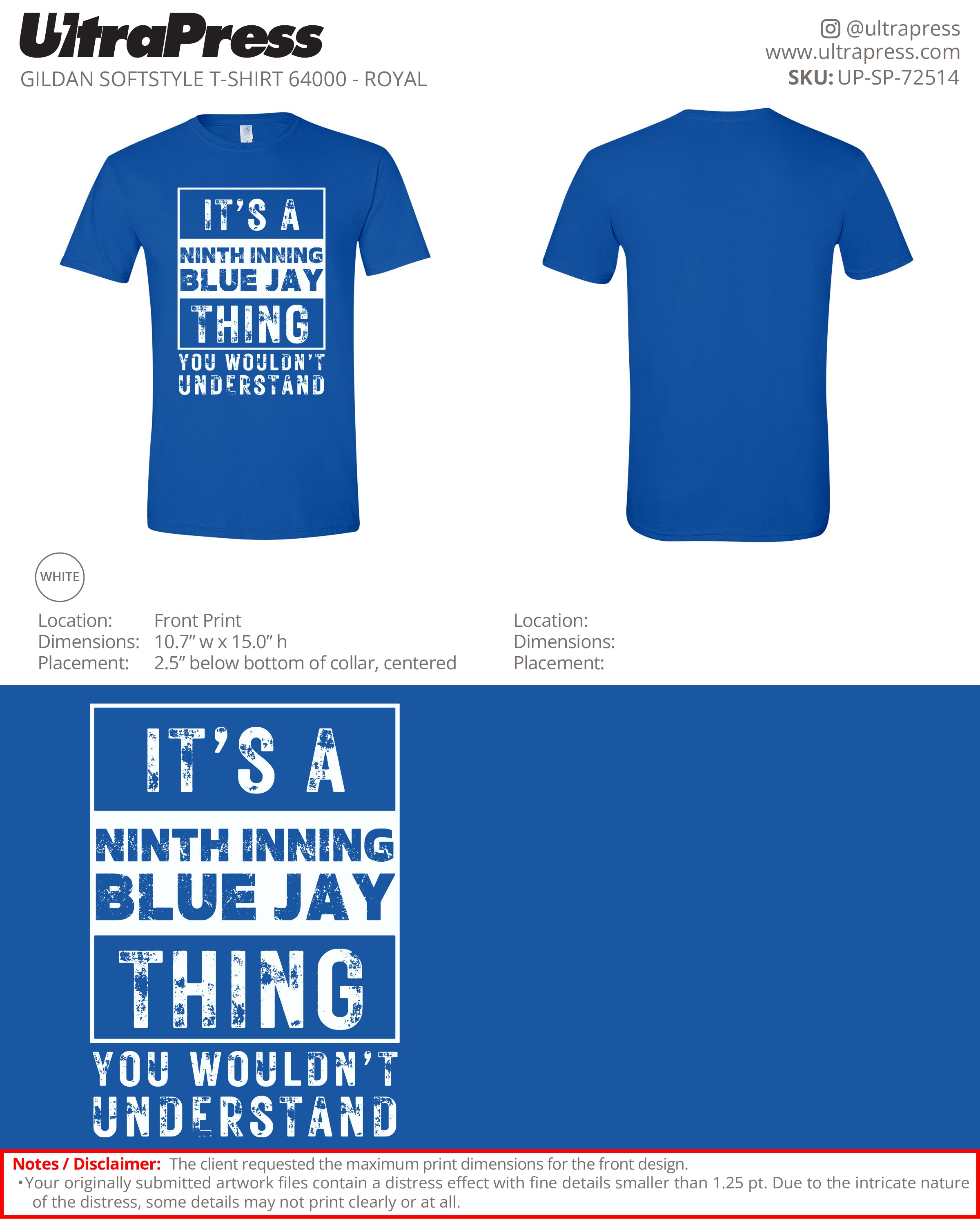 UP-SP-72514 It’s A Blue Jay Thing (Adult) - Joann Merritt 50 Min Qty (Bulk)