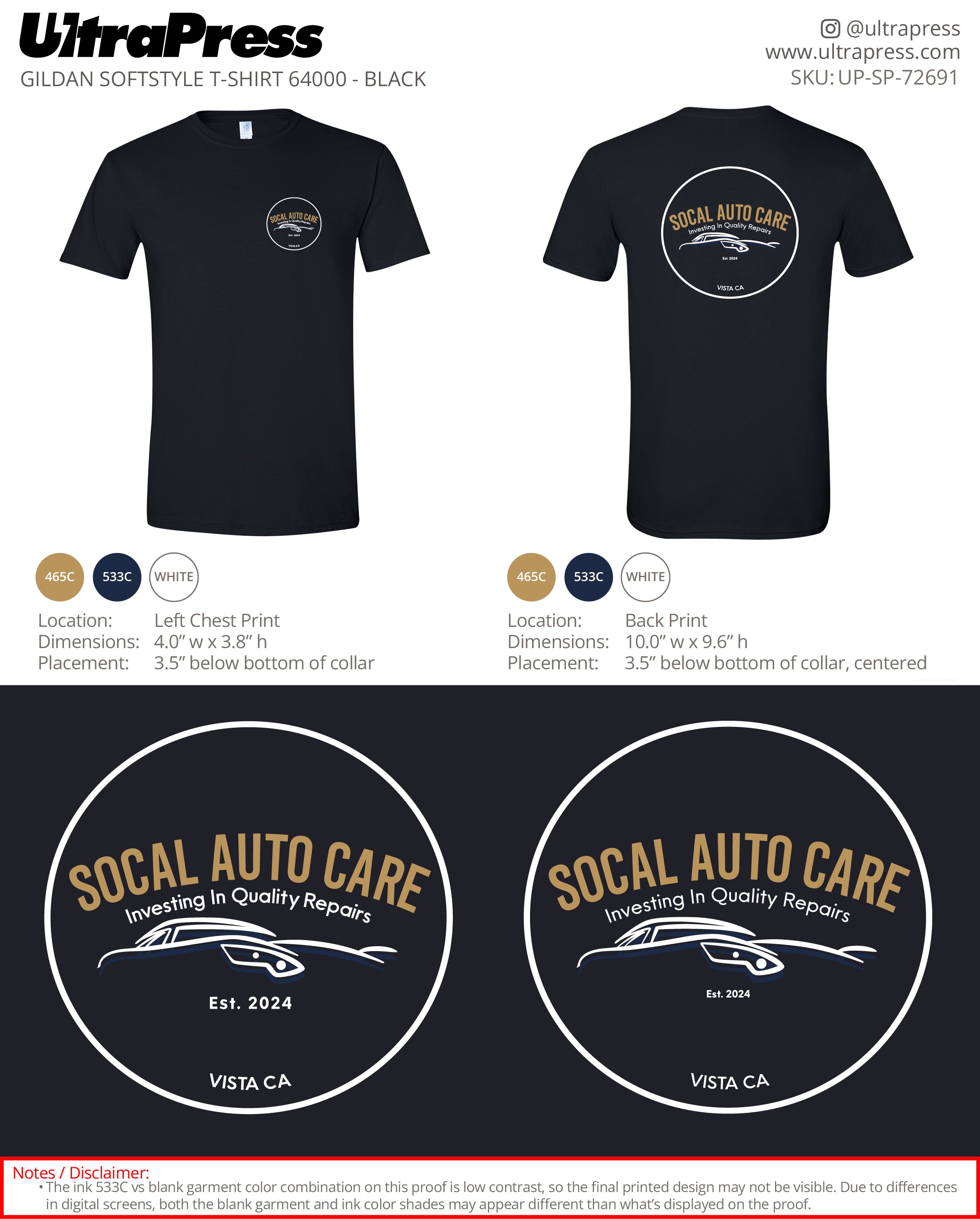 UP-SP-72691 Socal Auto Care - Jessie Olivas 100 Pieces Package (Bulk)