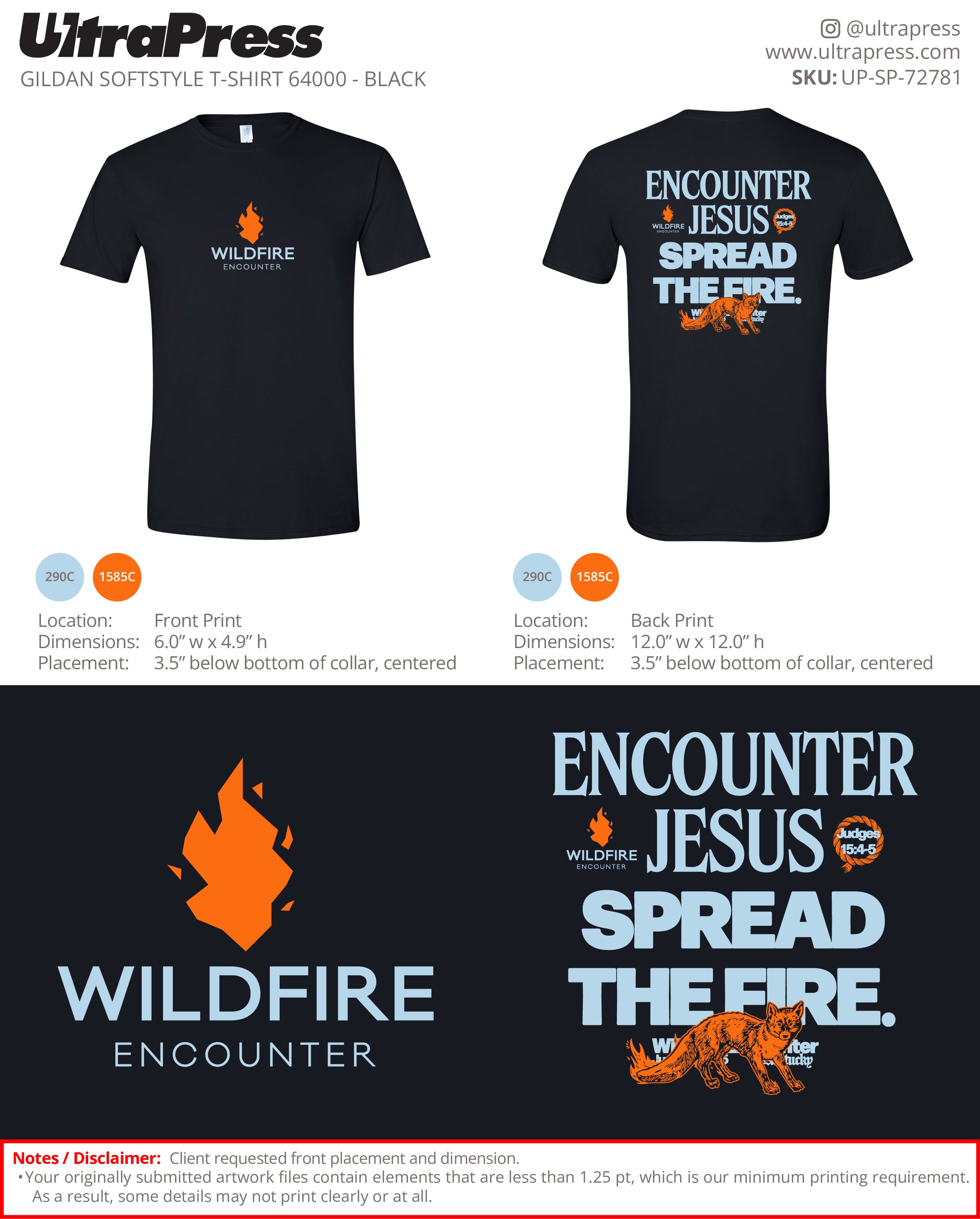 UP-SP-72781 Wildfire Encounter Fox (Black Shirt) - Matt Stanley 100 Pieces Package (Bulk)