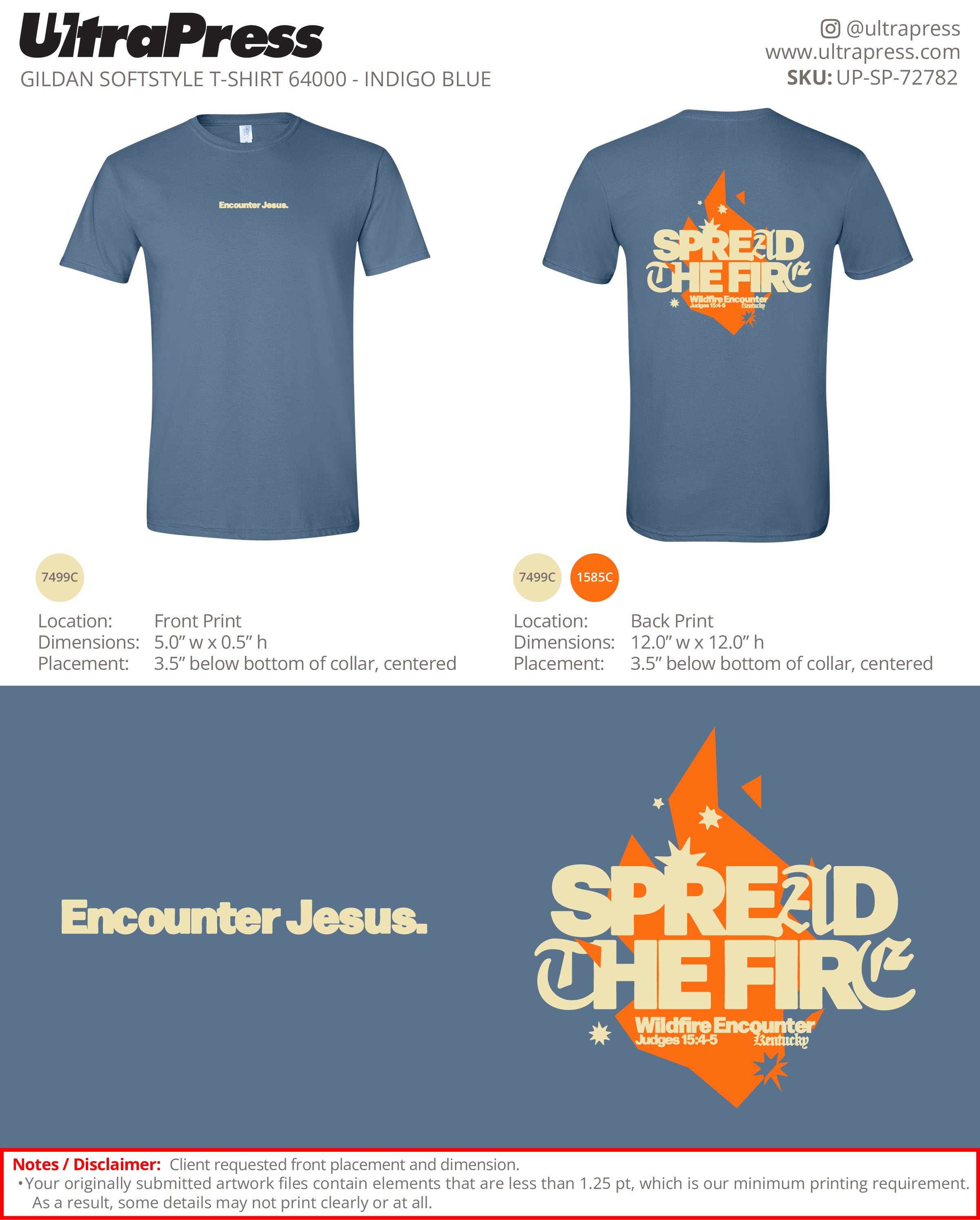 UP-SP-72782 Wildfire Encounter Flame (Orange and Natural Logo) - Matt Stanley 100 Min Qty (Bulk)