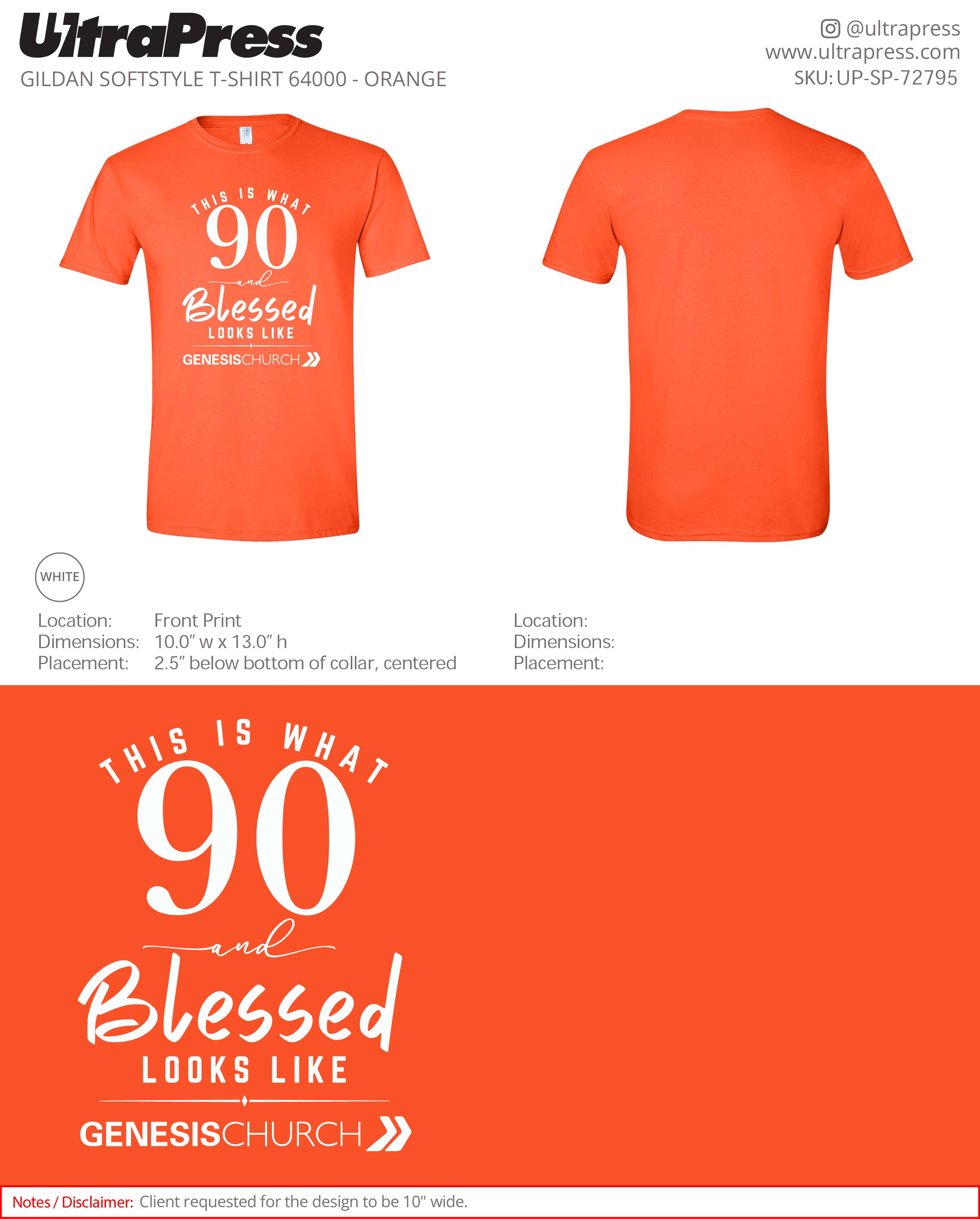 UP-SP-72795 Genesis Church 90 & Blessed - Julie Watson 100 Min Qty (Bulk)