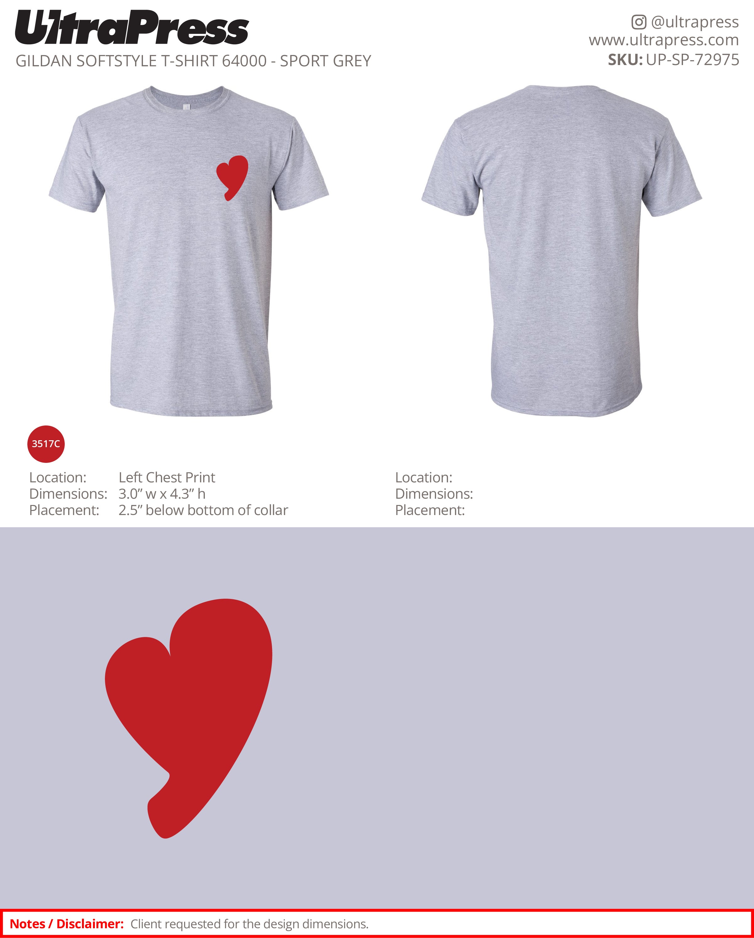 UP-SP-72975 Sweetberry's Heart Logo - Burim Ramadani 100 Min Qty (Bulk)