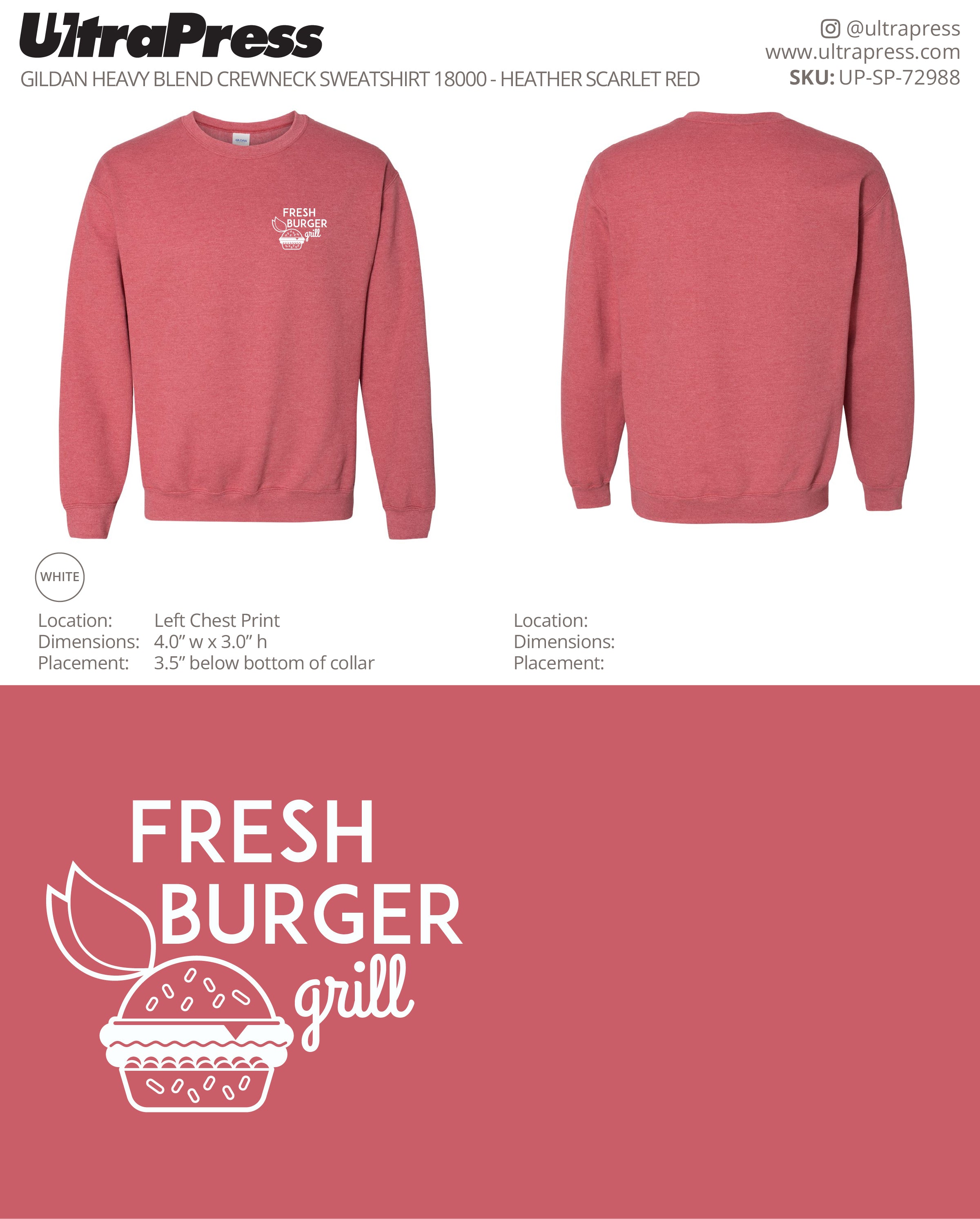 UP-SP-72988 Fresh Burger Grill - Tanya 50 Min Qty (Bulk)