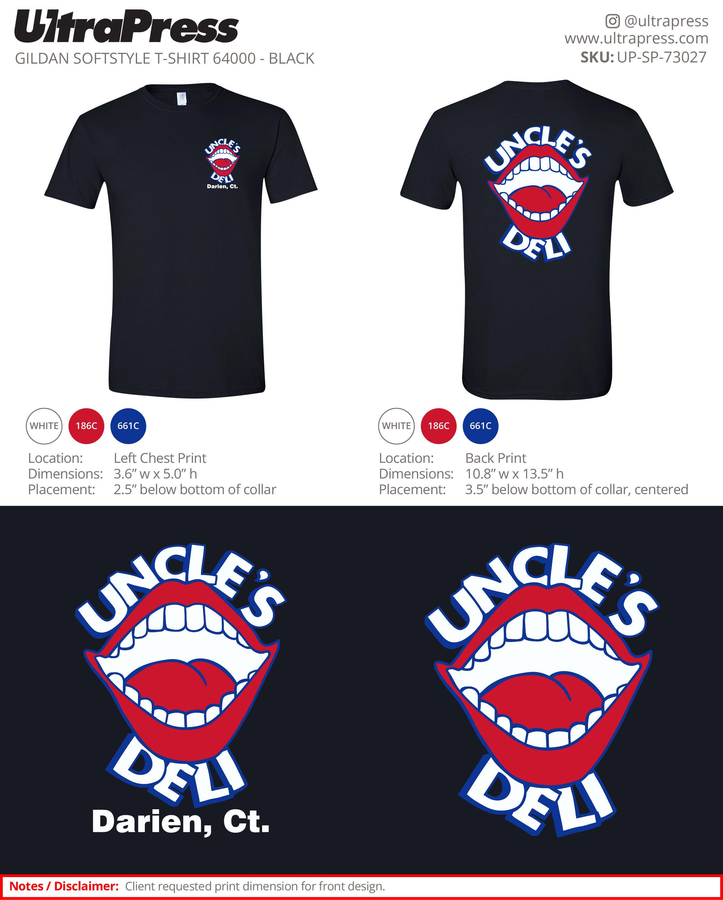 UP-SP-73027 Uncle’s Deli Logo - Rob 100 Min Qty (Bulk)