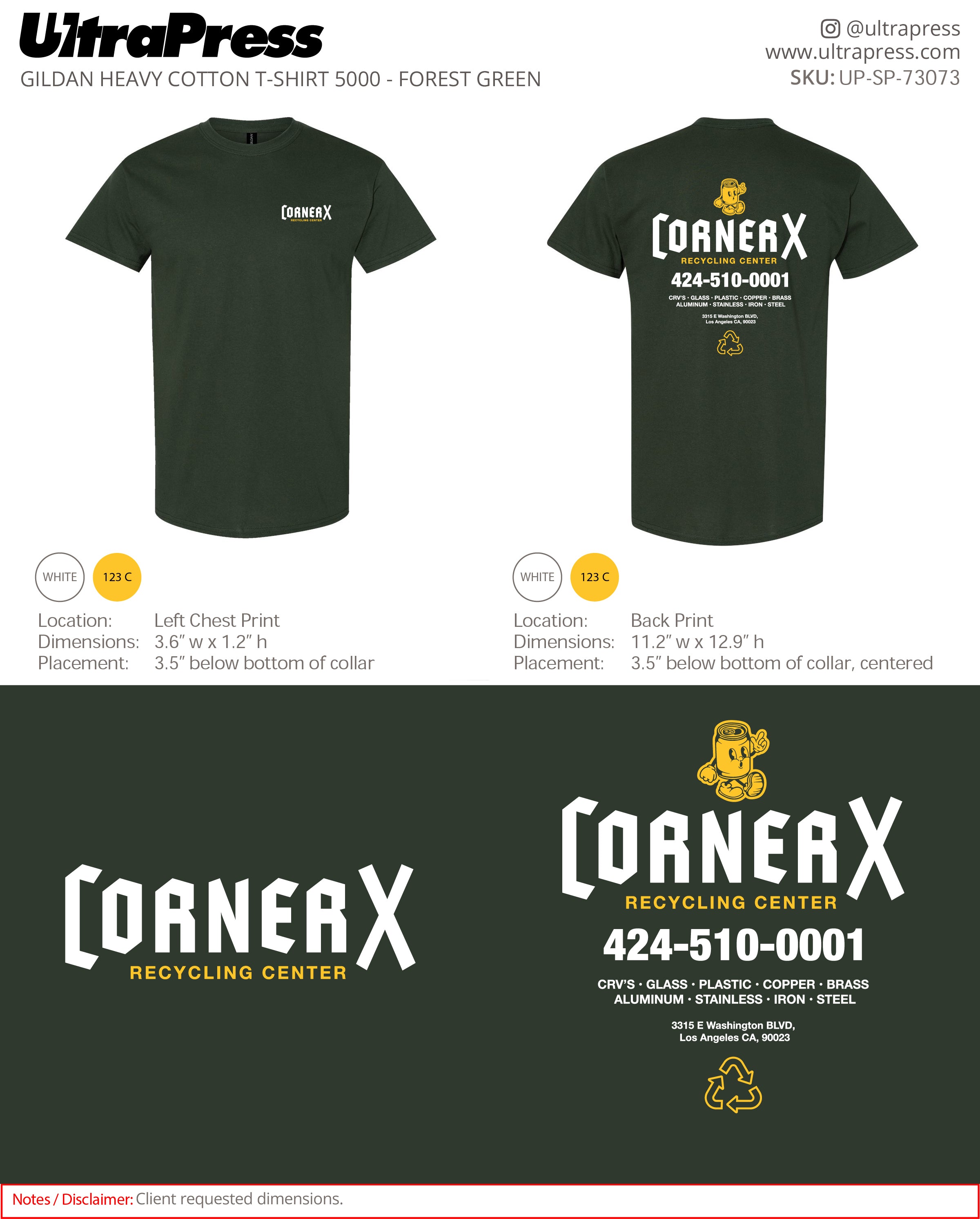 UP-SP-73073 Corner X Recycling - Hayk 72 Min Qty (Bulk)