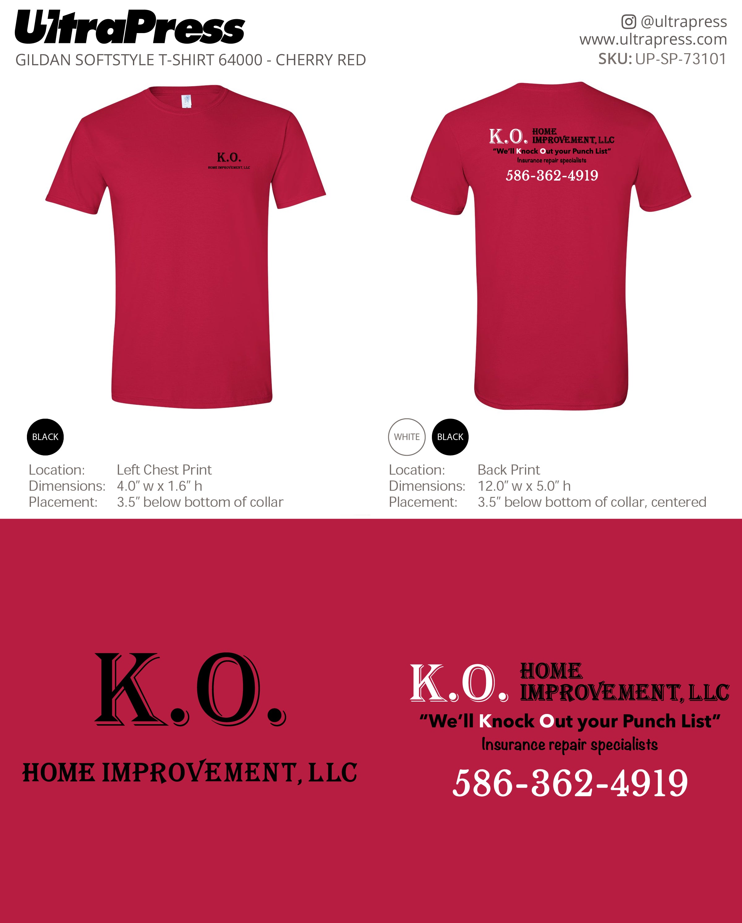 UP-SP-73101 K.O. Home Improvement - Tiffany Vanreyendam 100 Pieces Package (Bulk)