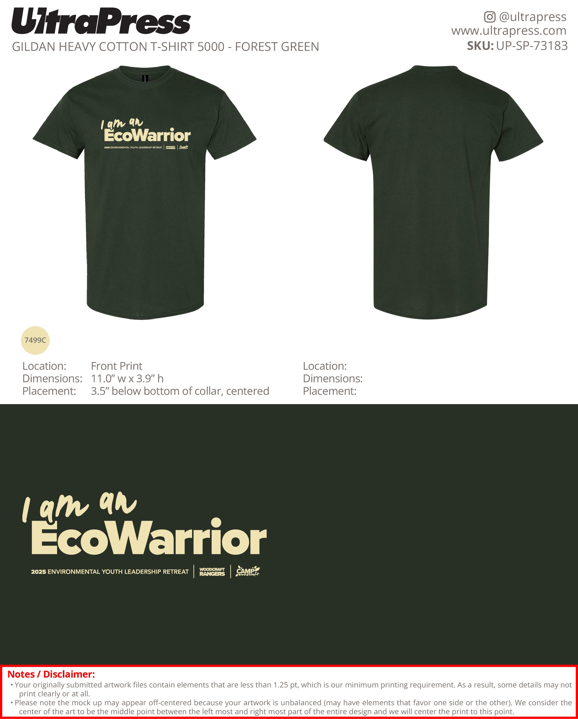 UP-SP-73183 I Am An Eco Warrior (ADULT) - Israel Serna 900 Min Qty (Bulk)