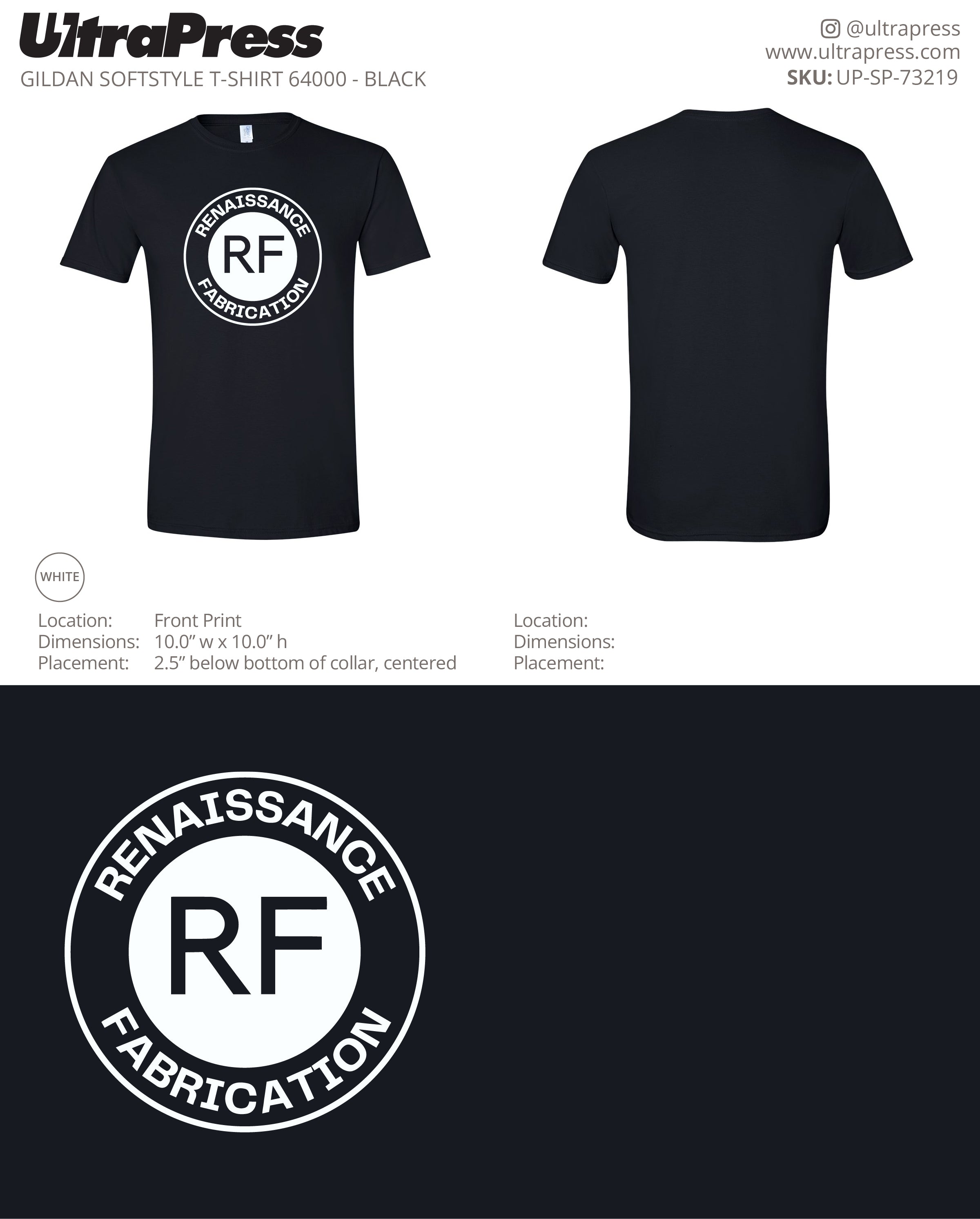 UP-SP-73219 Renaissance Fabrication Round Logo - Robyn Bates 100 Pieces Package (Bulk)