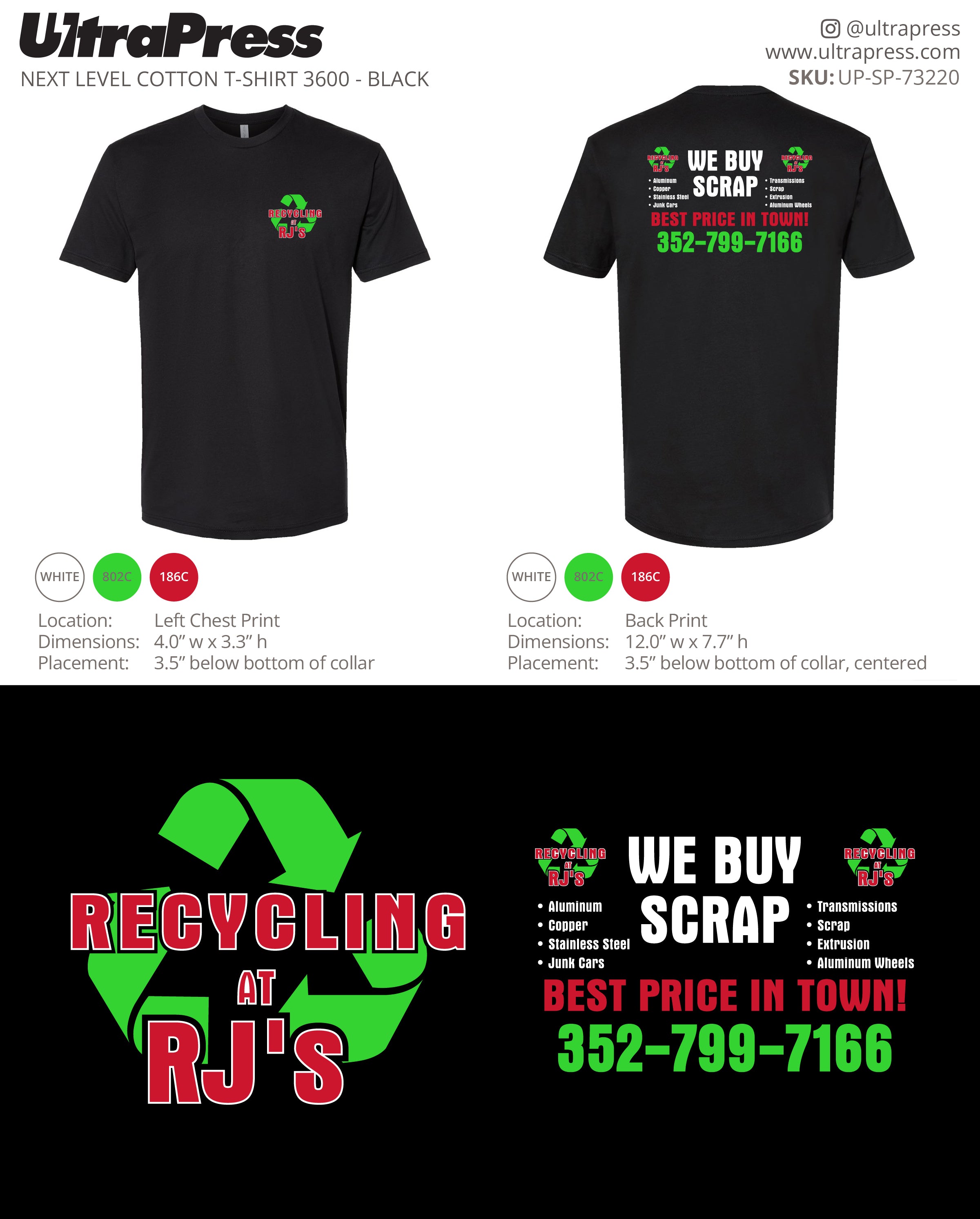 UP-SP-73220 Recyling at RJ's NL3600 - Ashley 100 Min Qty (Bulk)