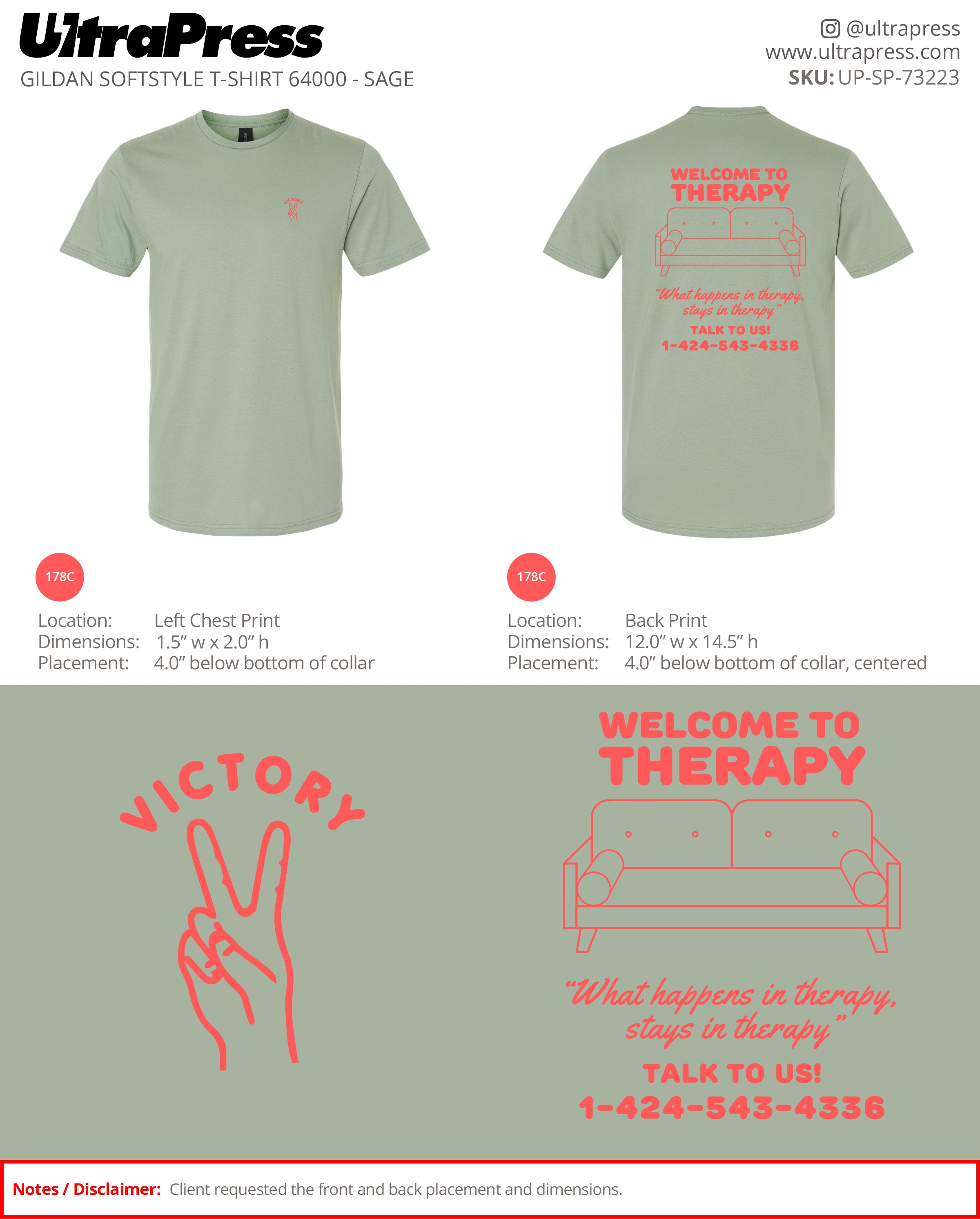 UP-SP-73223 Victory Welcome to Therapy - Santo Riva 100 Min Qty (Bulk)