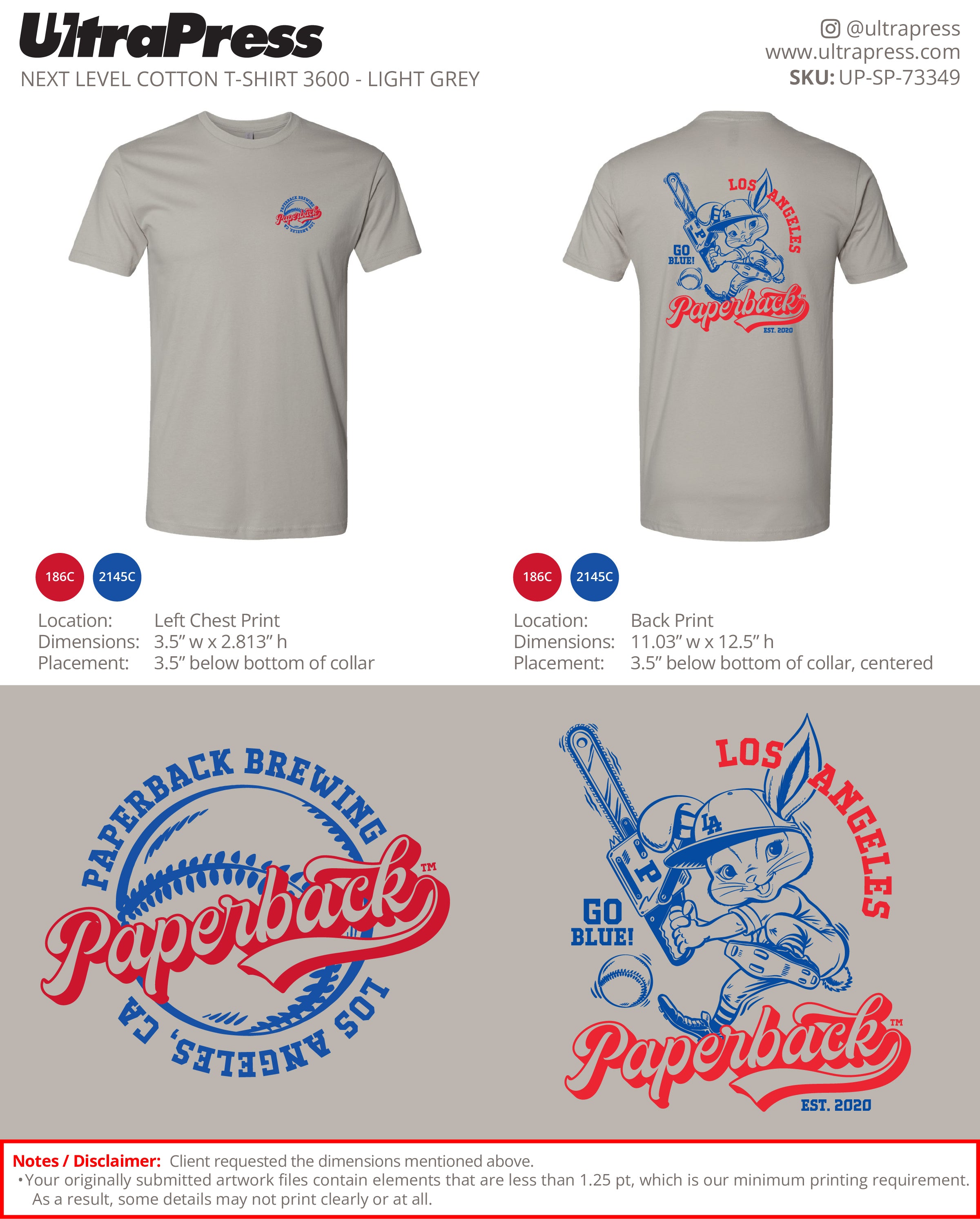 UP-SP-73349 Baseball Bunny - Chris Cesneck 100 Min Qty (Bulk)