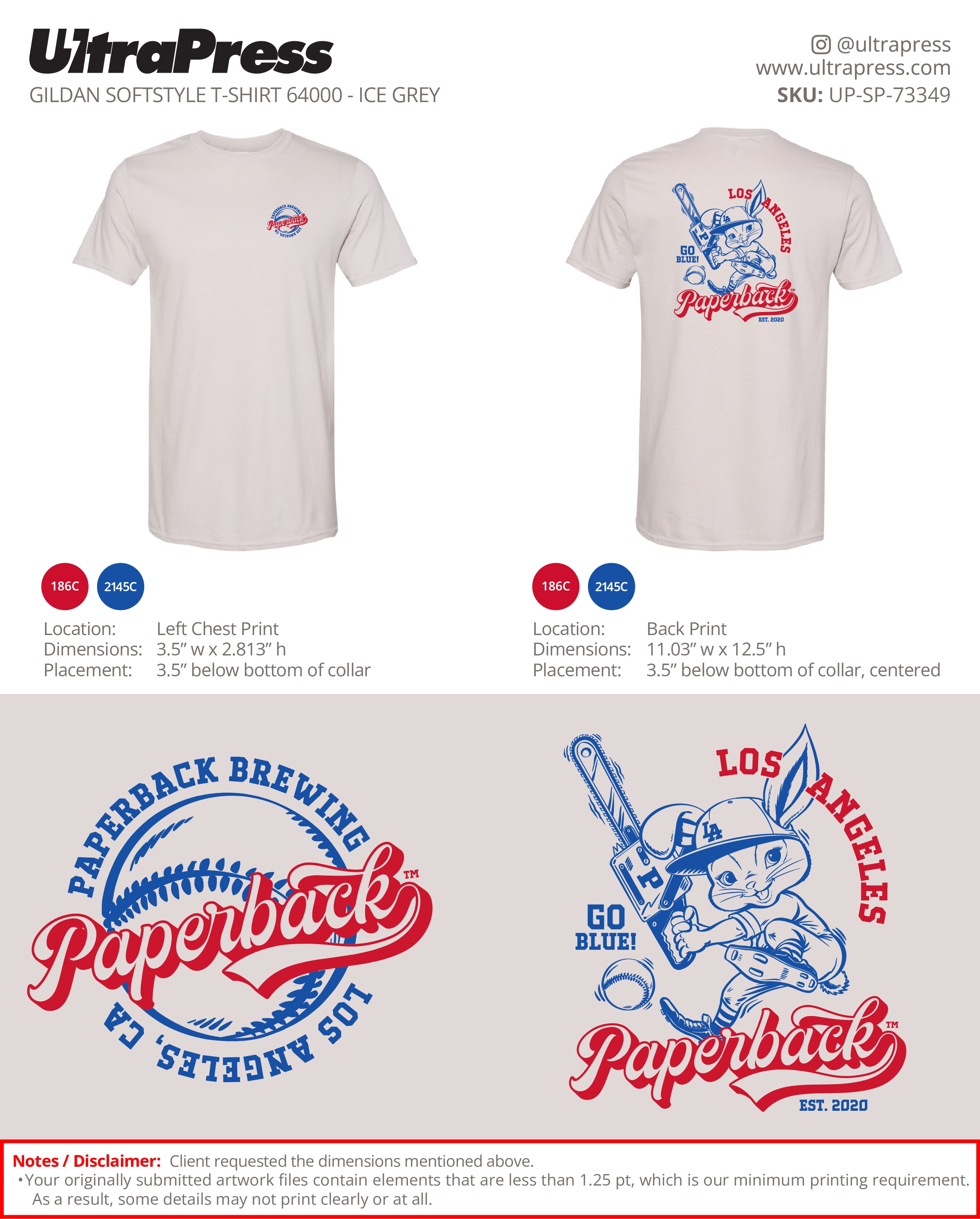 UP-SP-73349 Baseball Blue Bunny - Chris Cesneck 100 Min Qty (Bulk)