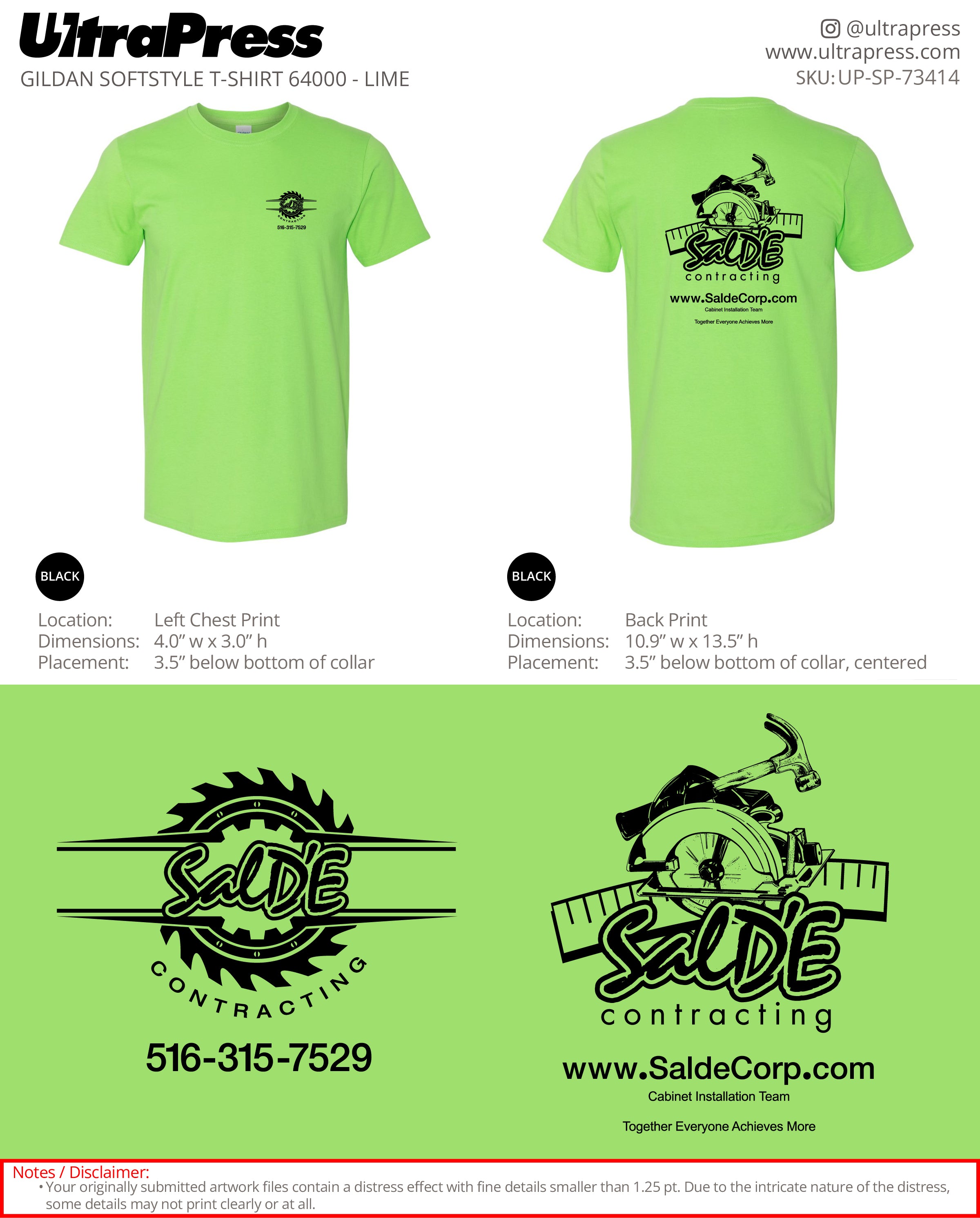 UP-SP-73414 SalD'E Contracting - Sal Delia 100 Min Qty (Bulk)