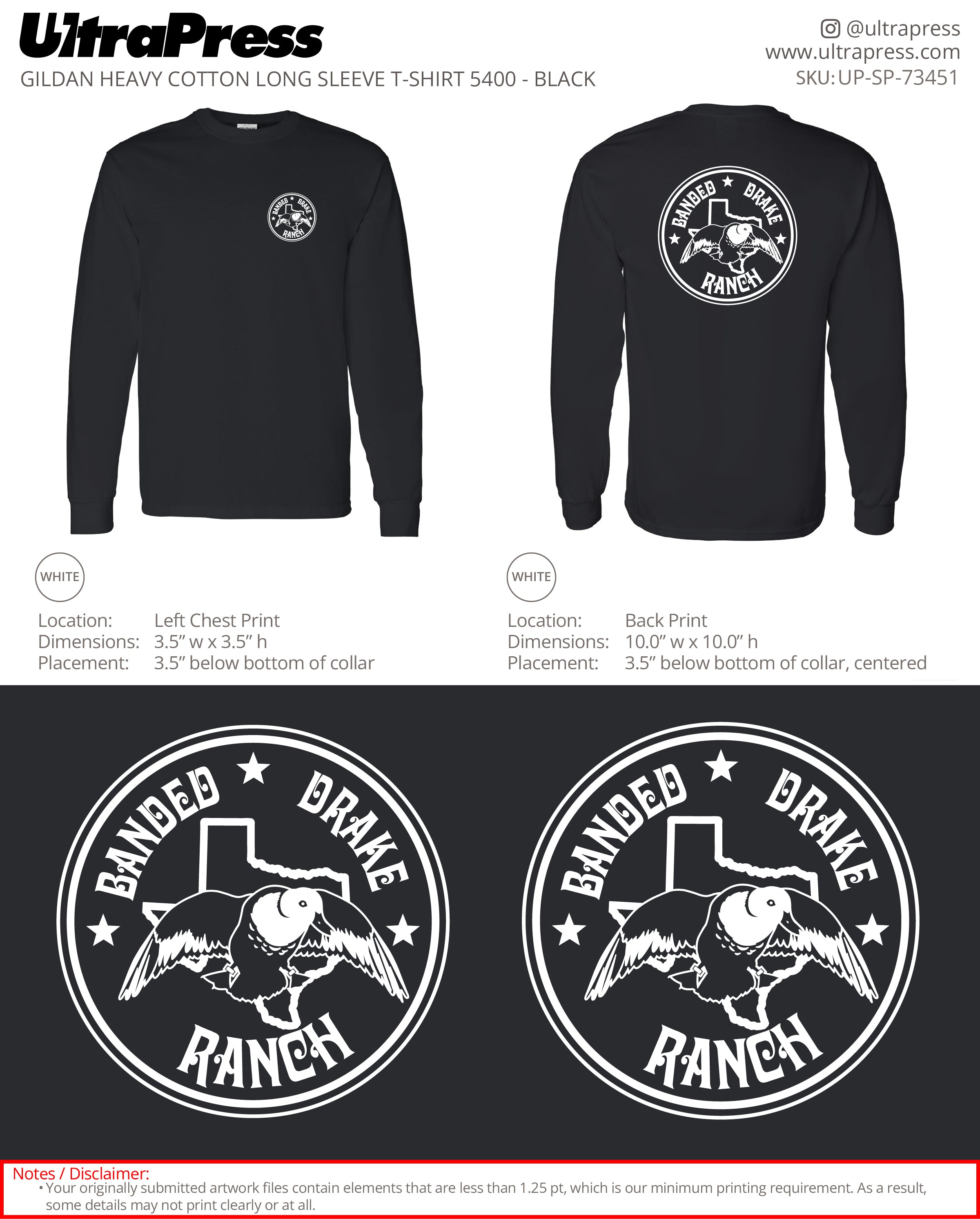 UP-SP-73451 Banded Drake Ranch (WHITE INK) - Matthew Roseman 24 Min Qty (Bulk)