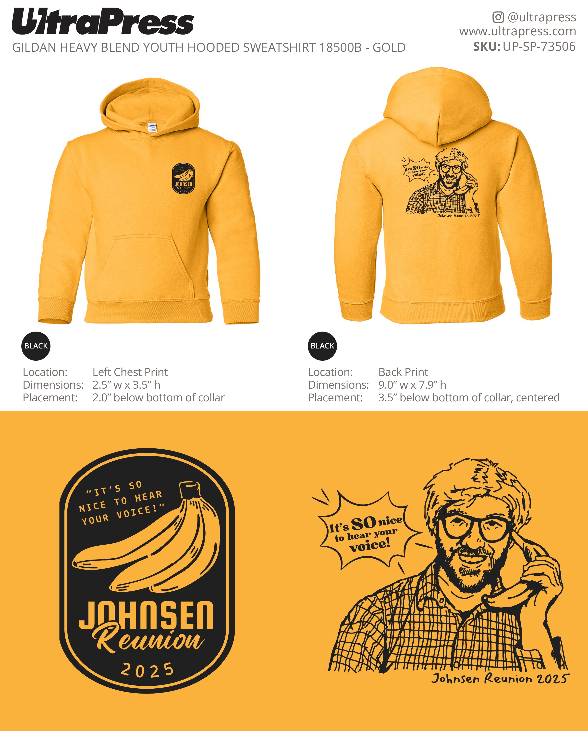 UP-SP-73506 Johnsen Reunion 2025 Hoodies - Clayton Johnsen 50 Pieces Package (Bulk)