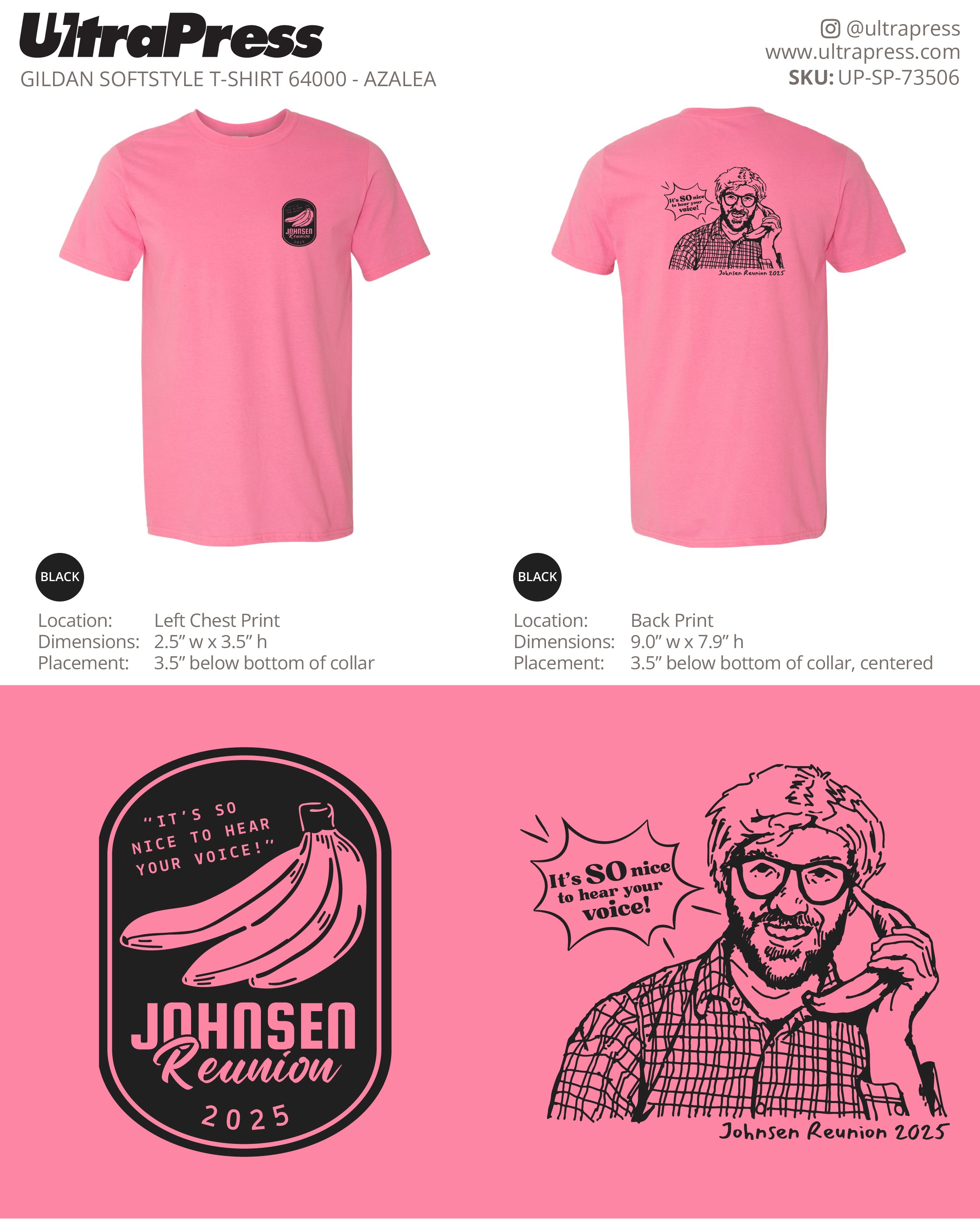 UP-SP-73506 Johnsen Reunion 2025 TShirts - Clayton Johnsen 100 Pieces Package (Bulk)