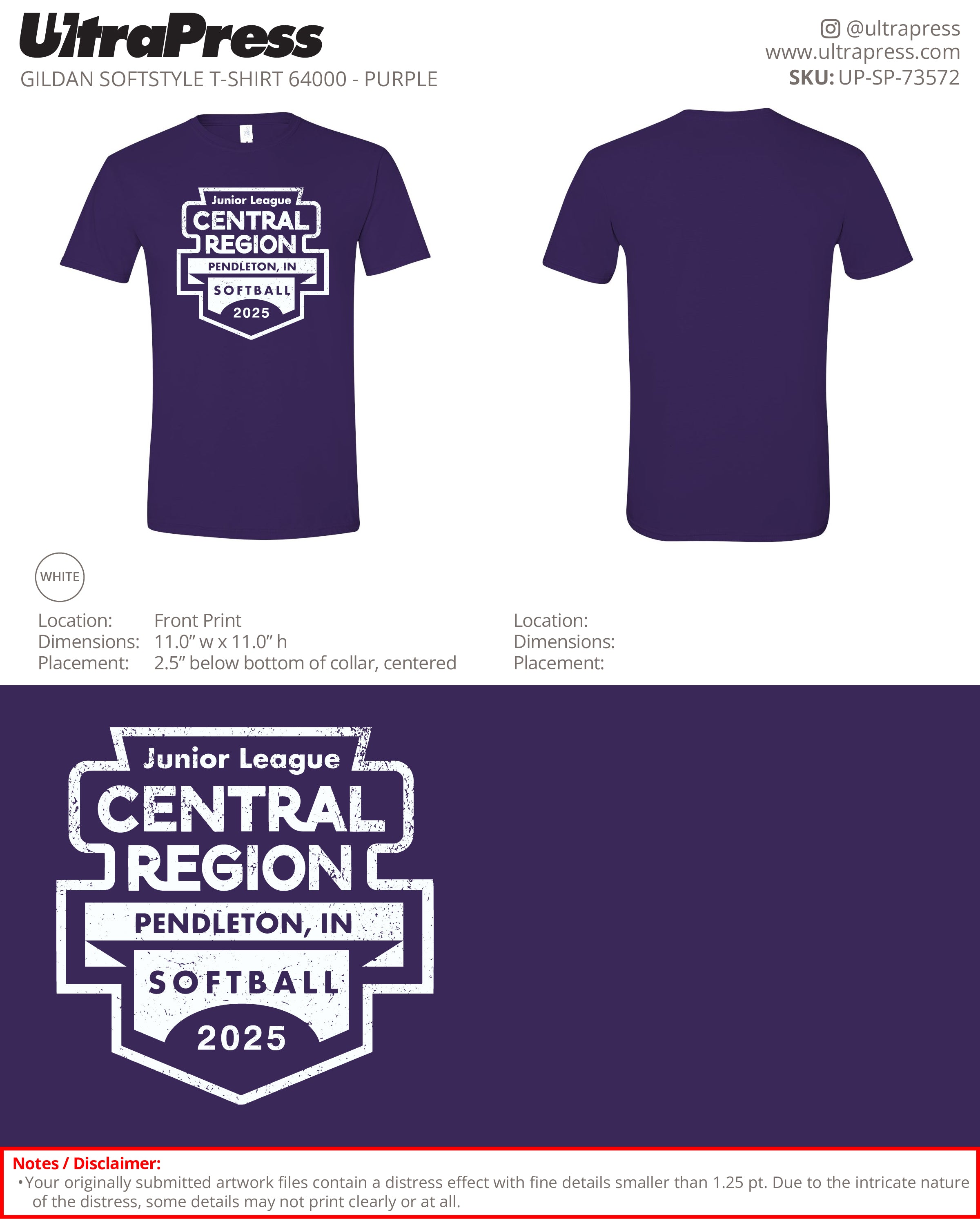 UP-SP-73572 Softball 2025 (White Ink) - Don Mason 100 Pieces Package (Bulk)