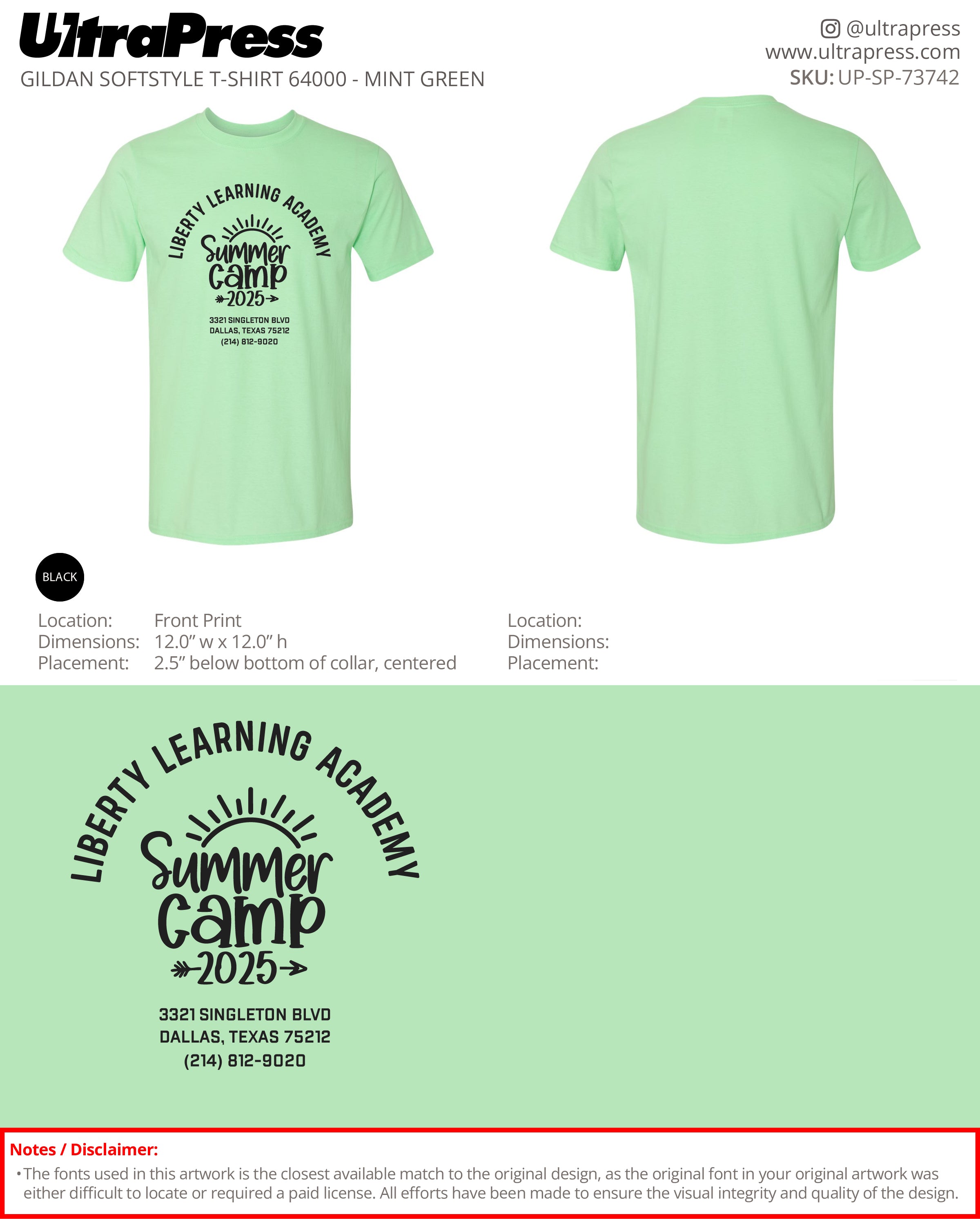 UP-SP-73742 Liberty Learning Academy Summer Camp 2025 - Denetta Williams 100 Pieces Package (Bulk)