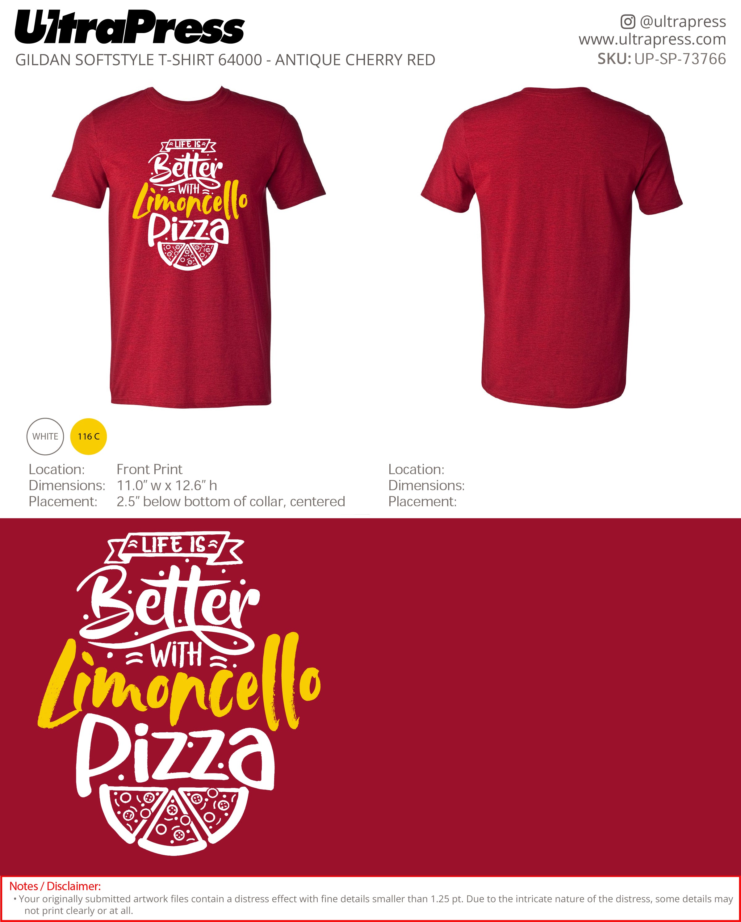 UP-SP-73766 Life Is Better with Limoncello Pizza - Mark Eastham 100 Pieces Package (Bulk)