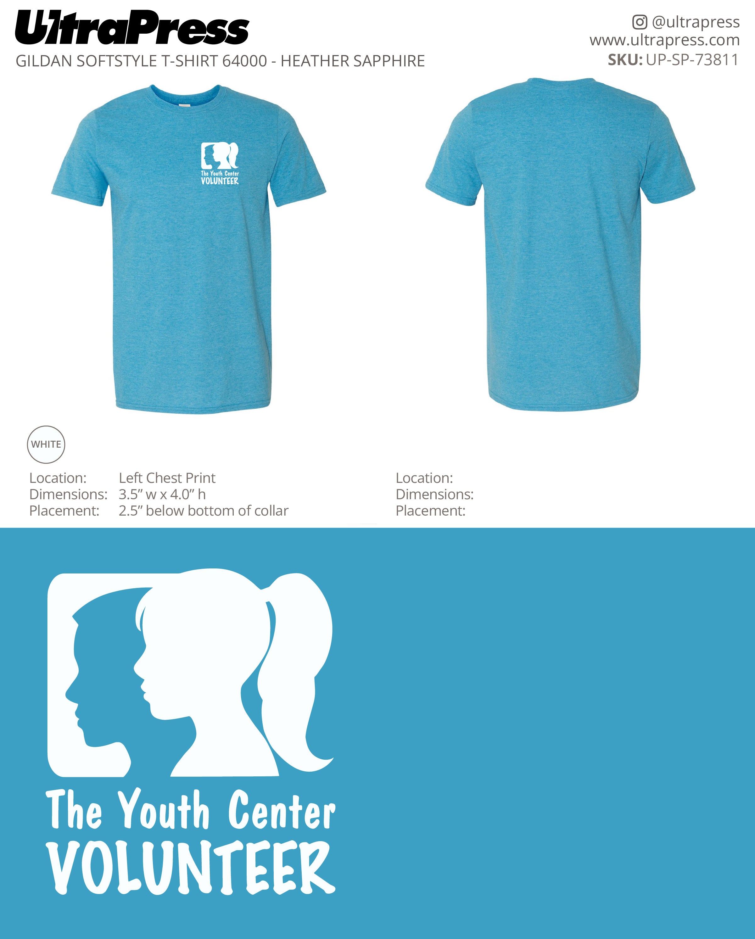 UP-SP-73811 The Youth Center VOLUNTEER Shirts - Alisha Donahue 100 Min Qty (Bulk)
