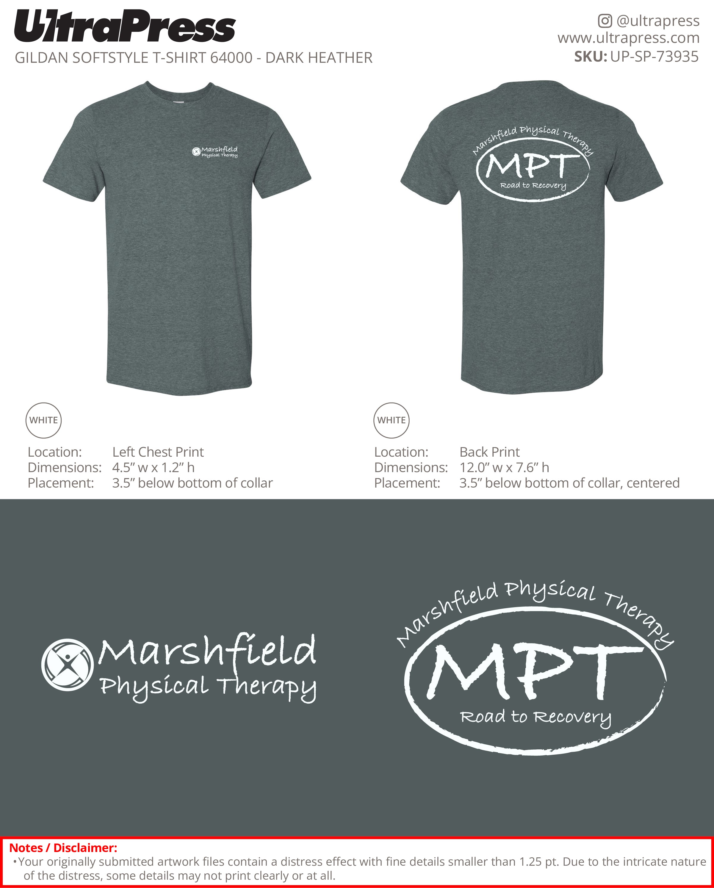 UP-SP-73935 Marshfield Physical Therapy Clinic - Matthew J. Tibert 100 Pieces Package (Bulk)