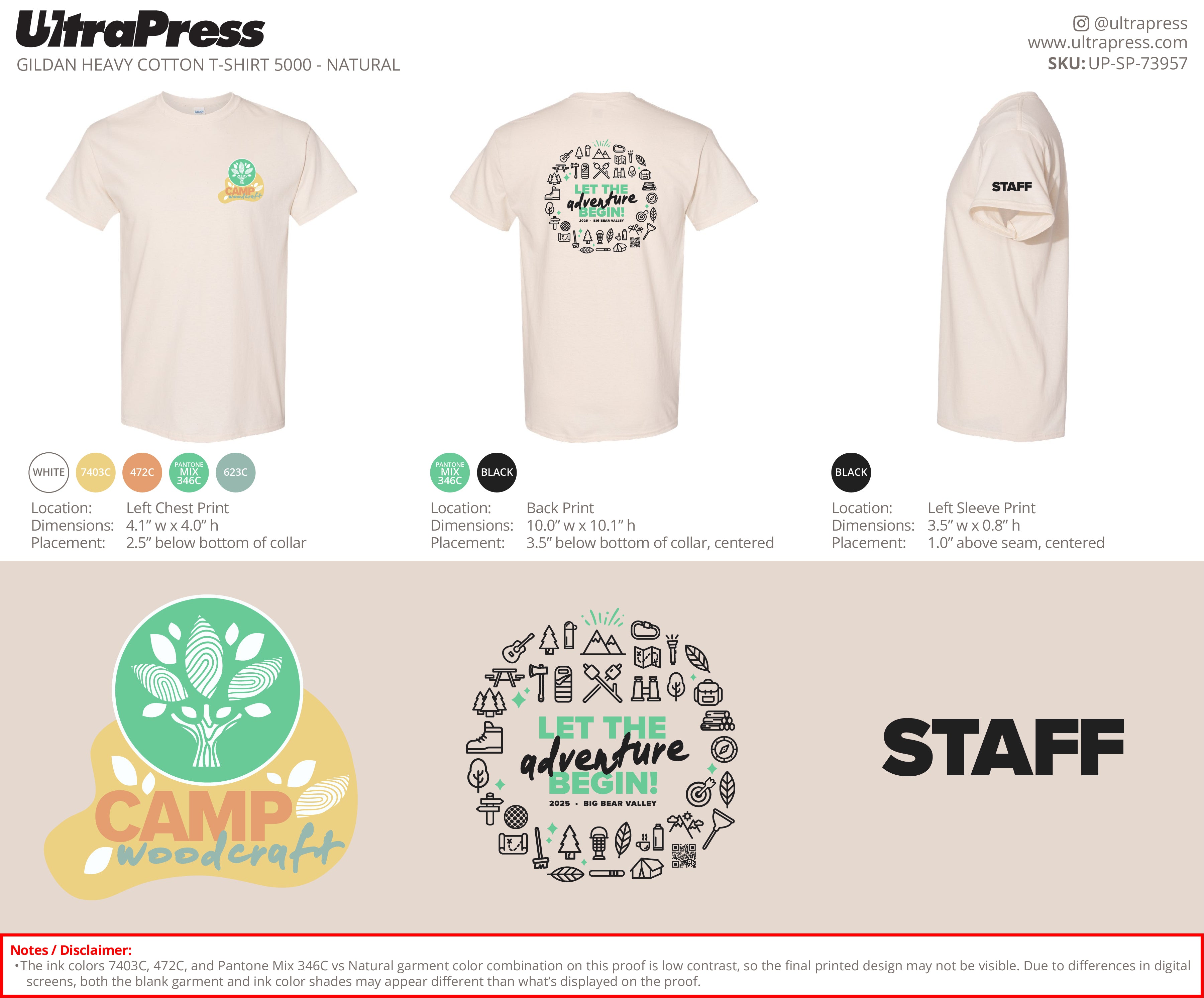 UP-SP-73957 Woodcraft Camp Staff - Israel Serna 100 Min Qty (Bulk)