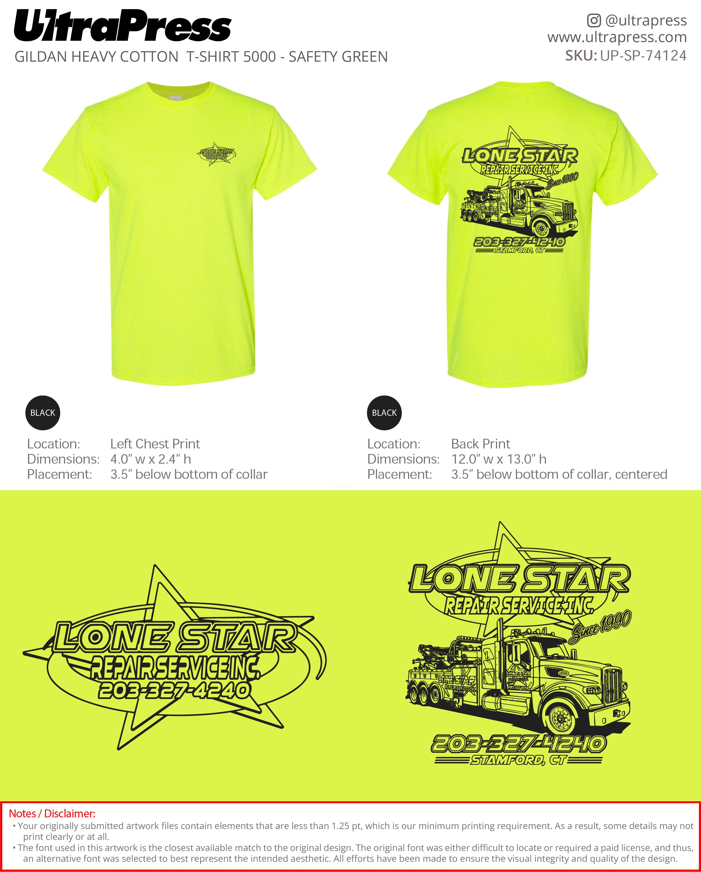 UP-SP-74124 Lone Star Repair Service Inc. - Fulvio Tamburro 72 Min Qty (Bulk)